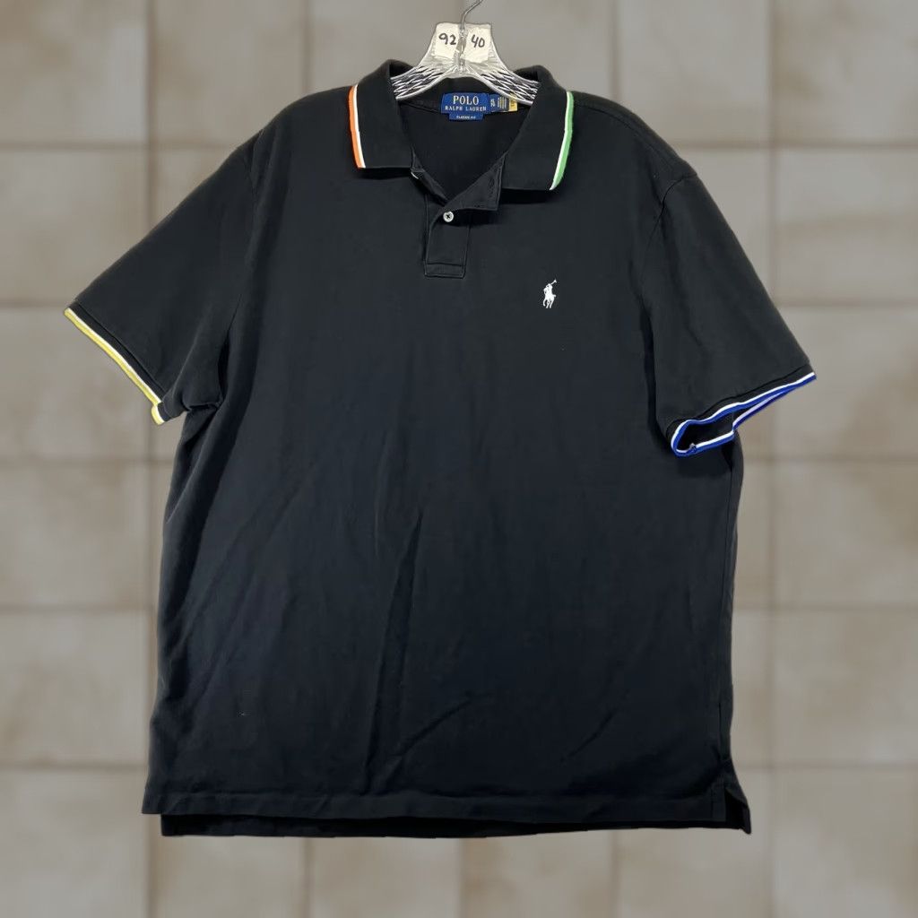 Polo Ralph Lauren Ralph Lauren Polo Shirt Men XL Black Short Sleeve Embroidered Logo Cotton Knit Size US XL / EU 56 / 4 - 1 Thumbnail