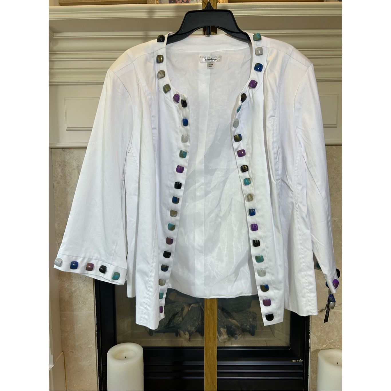 Other DRESSBARN Women’s PLUS SIZE Open Front 22/24 Beaded White Bl Size 3XL / US 20-22 - 9 Thumbnail