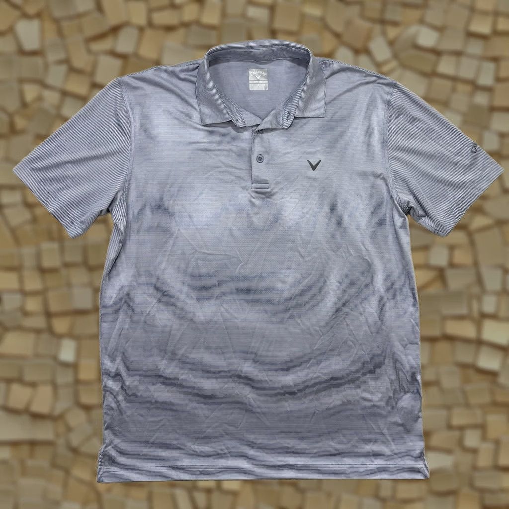 Callaway Callaway Opti Dri Polo Shirt Mens Large Blue Stripe Short Sleeve Collared Breathable Lightweight Performance Golf Regular Size Size US L / EU 52-54 / 3 - 1 Thumbnail