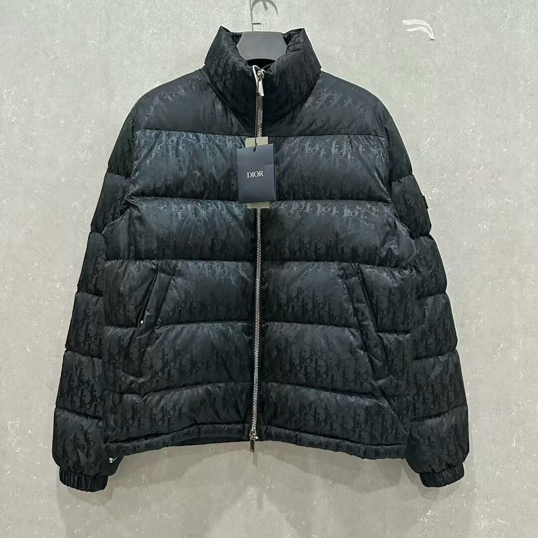 Dior dior black patterned puffer jacket outerwear Size US L / EU 52-54 / 3 - 1 Thumbnail