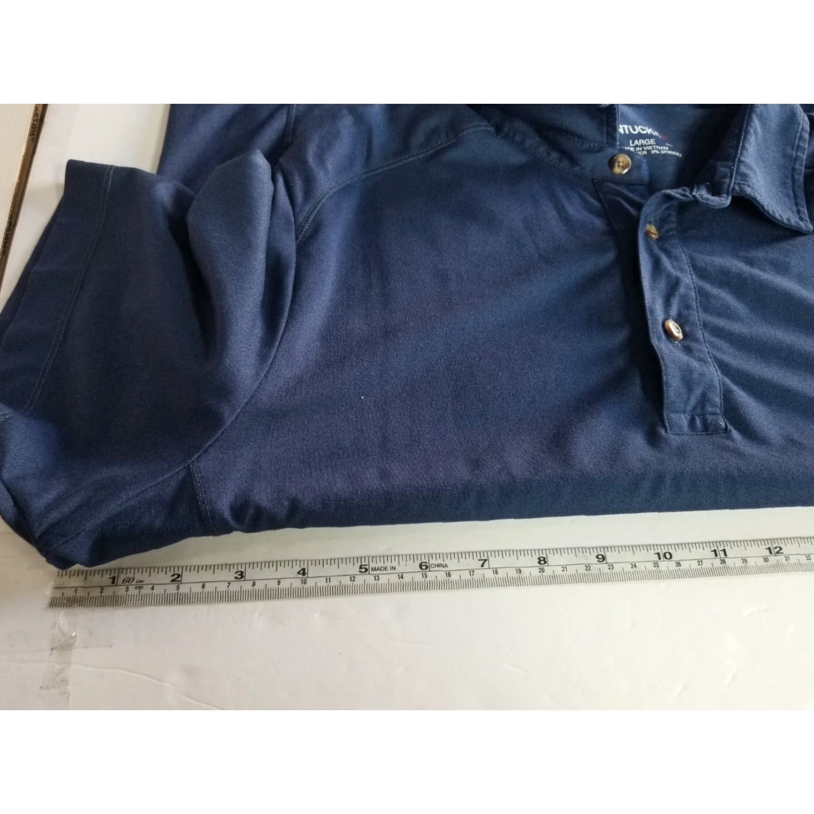 UNTUCKit UNTUCKit Men's Blue Polo Shirt L Regular Short Sleeve Collared Button Casual Golf Polyester Spandex 46 Chest 28 Shirt Length 28 in Size US L / EU 52-54 / 3 - 3 Thumbnail