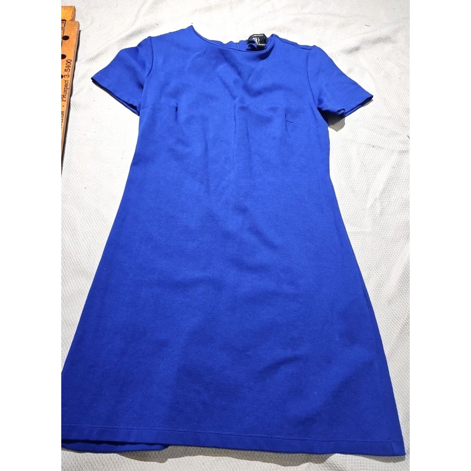 Forever 21 FOREVER 21 Dress Womens S Blue Zip Sheath Casual Career Preppy Minimalist Size S / US 4 / IT 40 - 4 Thumbnail