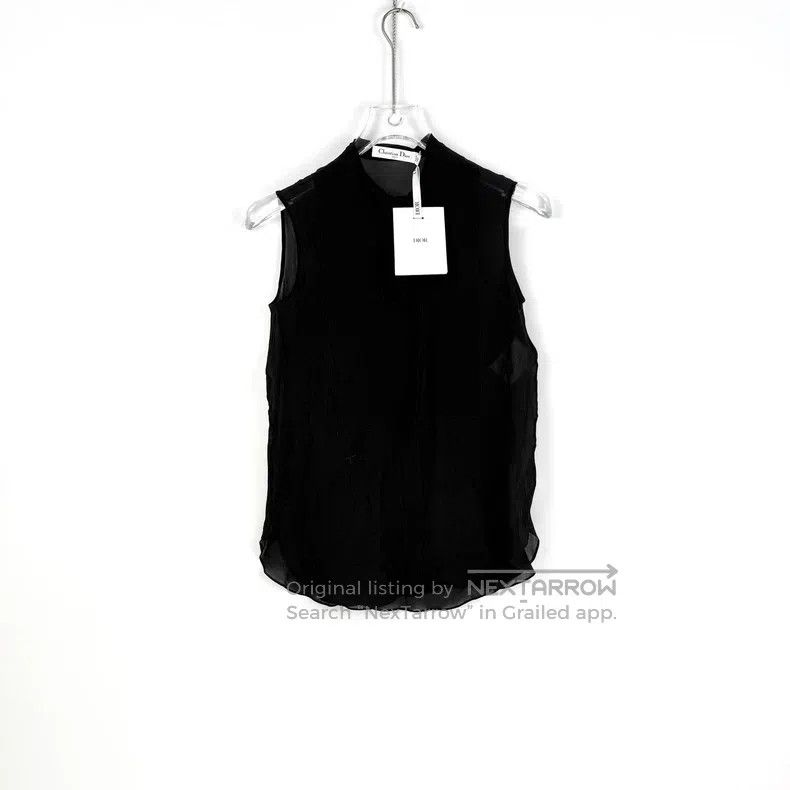 Dior Dior Black bee logo streamer mulberry silk sleeveless shir Size XS / US 0-2 / IT 36-38 - 3 Thumbnail