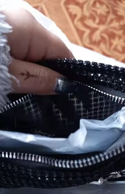 Leather Glitter Rhinestone Mini Crossbody Tote Bag Size ONE SIZE - 8 Thumbnail