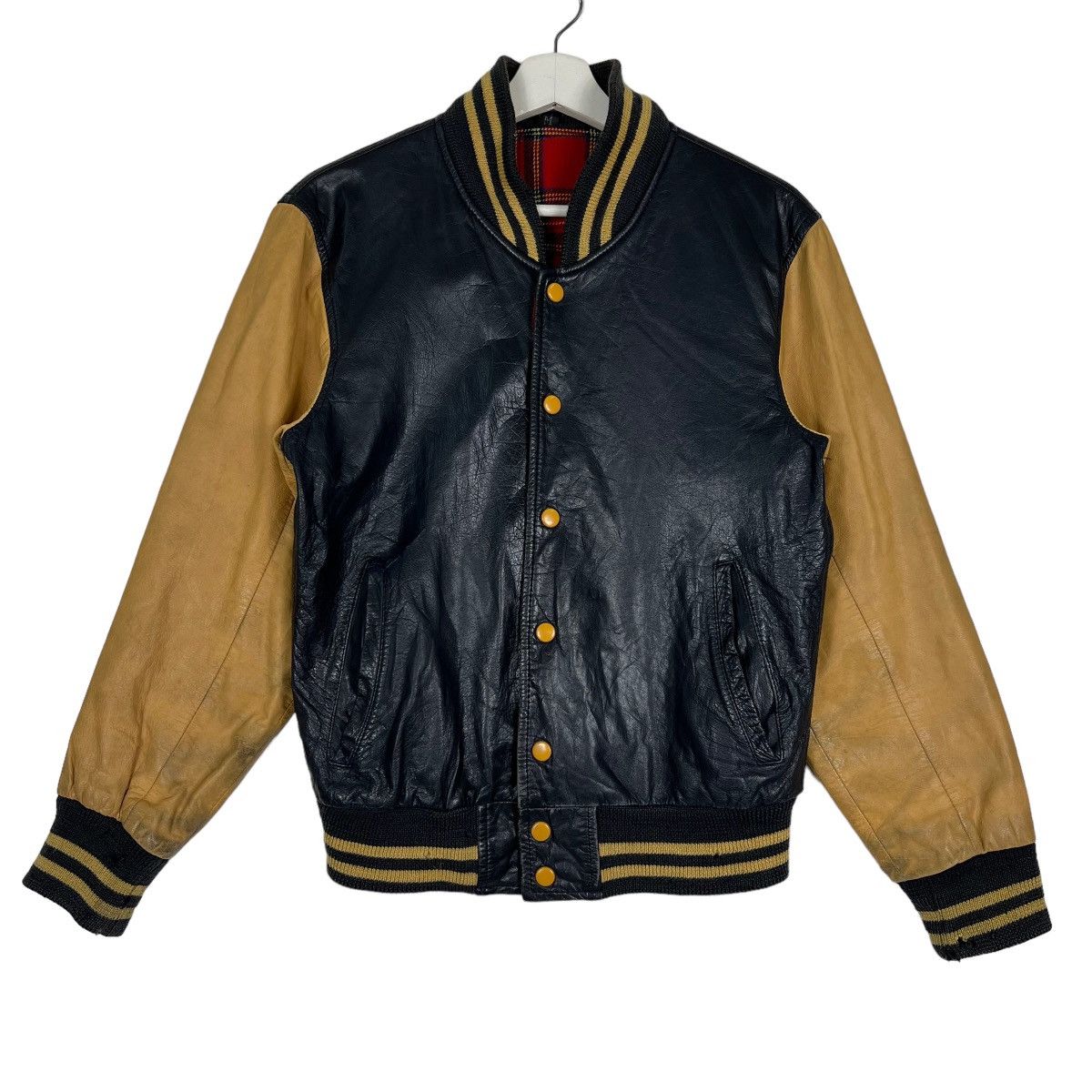 Japanese Brand 🔥 VINTAGE 1950s LEATHER STADIUM JACKET Size US M / EU 48-50 / 2 - 2 Thumbnail