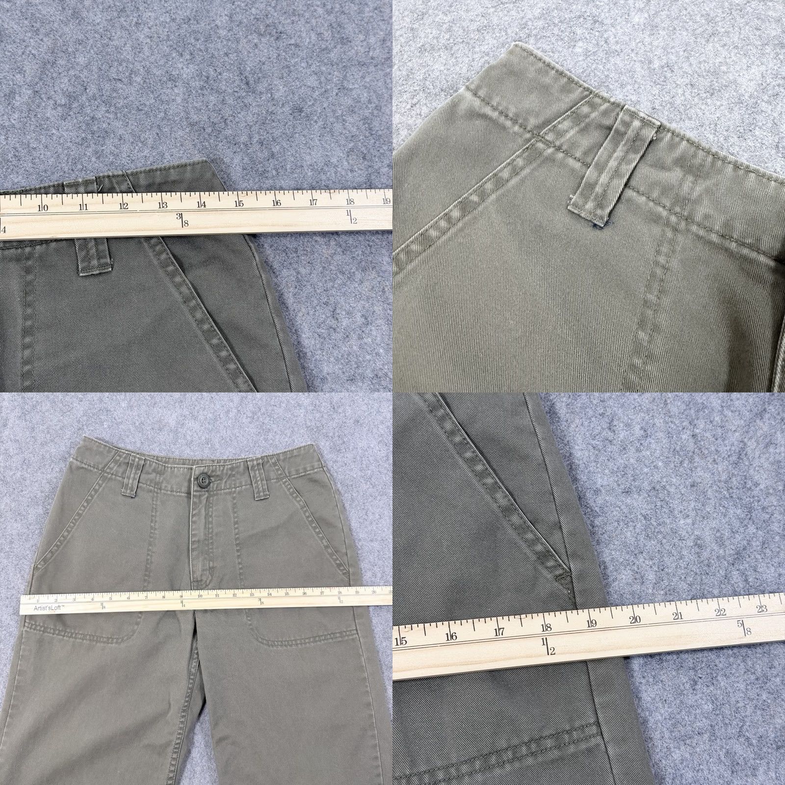 Old Navy Old Navy Casual Outdoor Pull-On Pants Women's Regular 4 Green Cotton Twill Pockets Relaxed Straight Khakis Modern 80s 90s USA Mens Girls Size 27" / US 4 / IT 40 - 8 Thumbnail