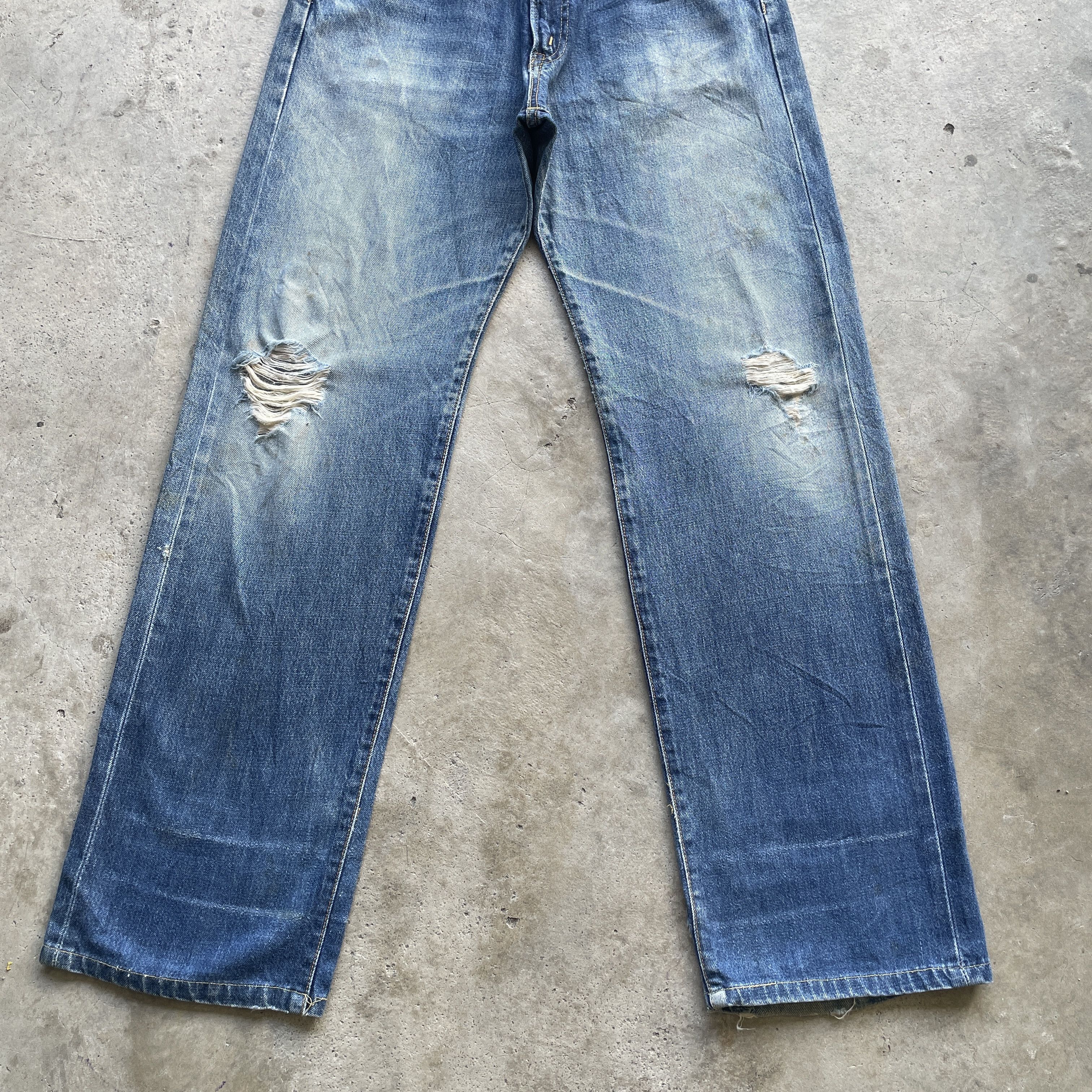 Edwin W31 Vintage Edwin 505 Distressed Jeans Faded Selvedge Pants Size US 31 - 5 Thumbnail