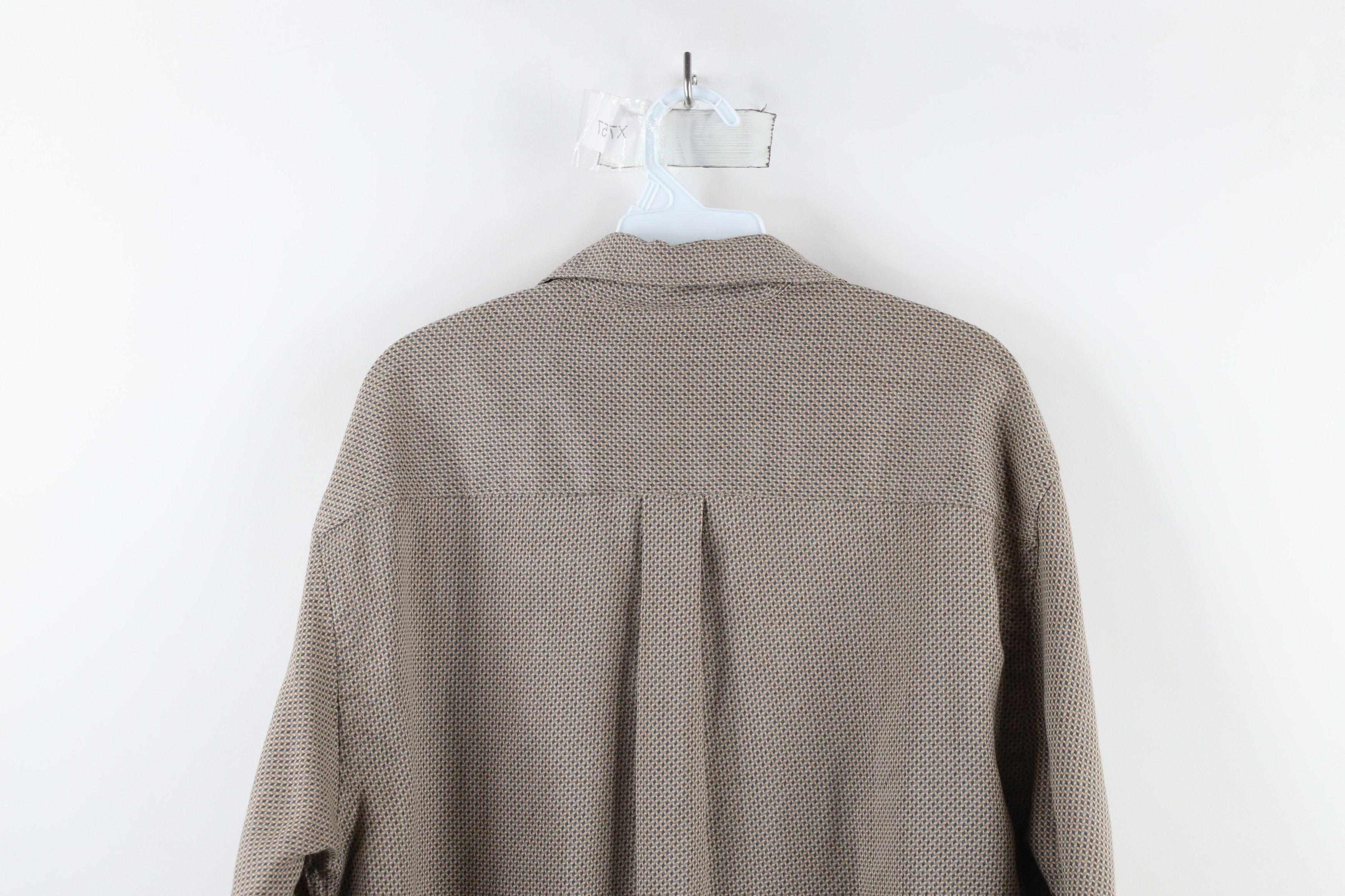Nautica × Vintage Vintage 90s Nautica Rayon Blend Collared Button Shirt Beige Size US M / EU 48-50 / 2 - 9 Thumbnail