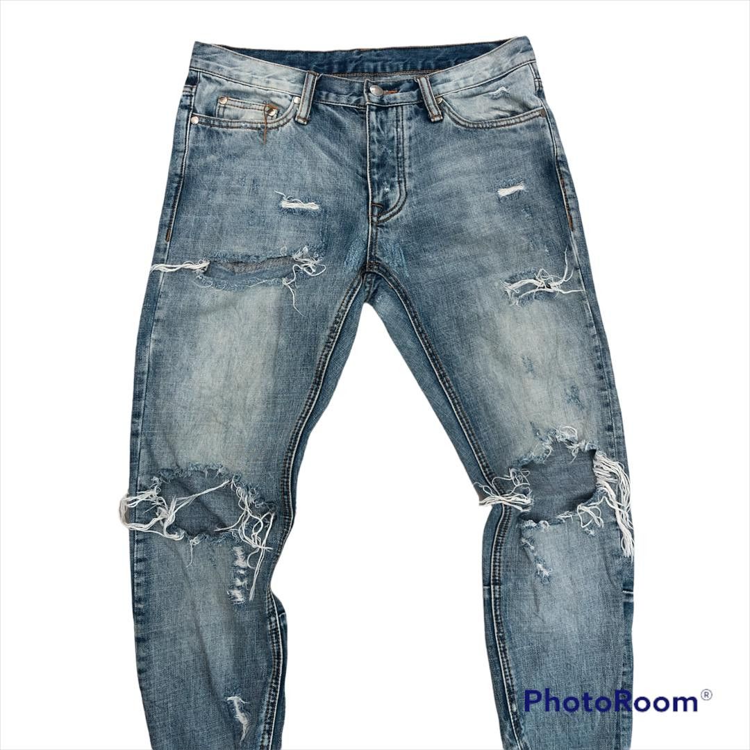 JNCO × MNML MNML distressed denim zipper leg skinny jeans size 32 Size US 32 / EU 48 - 4 Thumbnail