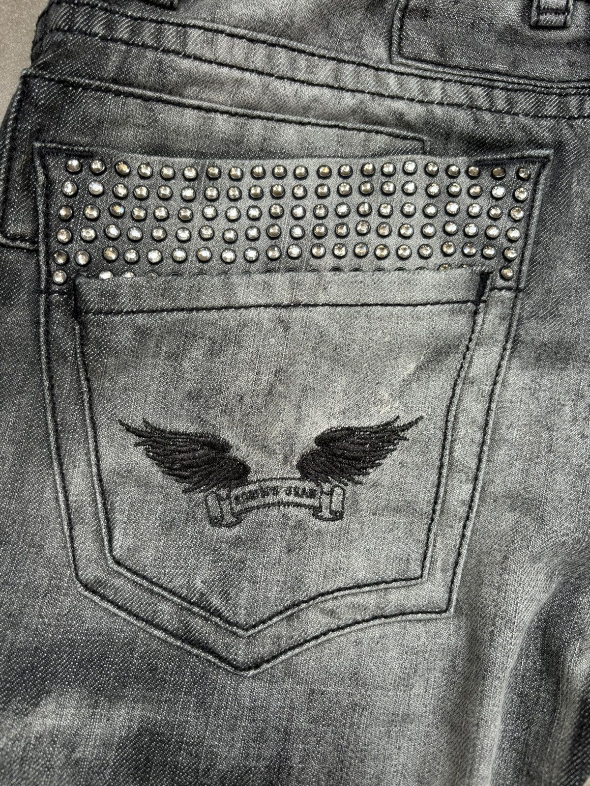 Robins Jeans Robins Jeans - Grey Rhinestone Size US 29 - 12 Thumbnail