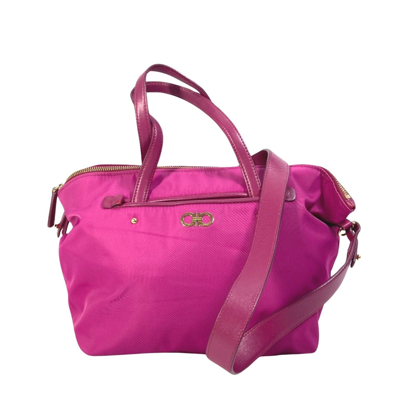 Salvatore Ferragamo Pink Synthetic Gancini