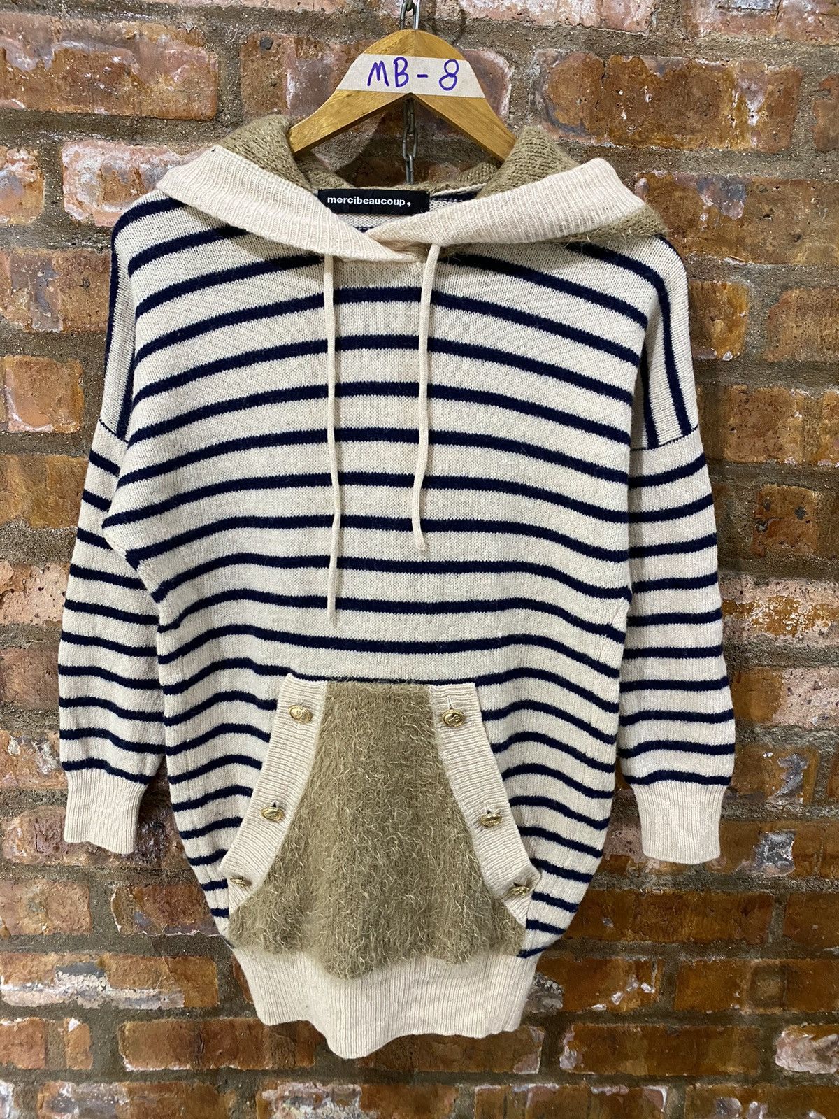 Ne-Net 2000s Pop Stripe wool and fringe hoodie Size M / US 6-8 / IT 42-44 - 2 Thumbnail
