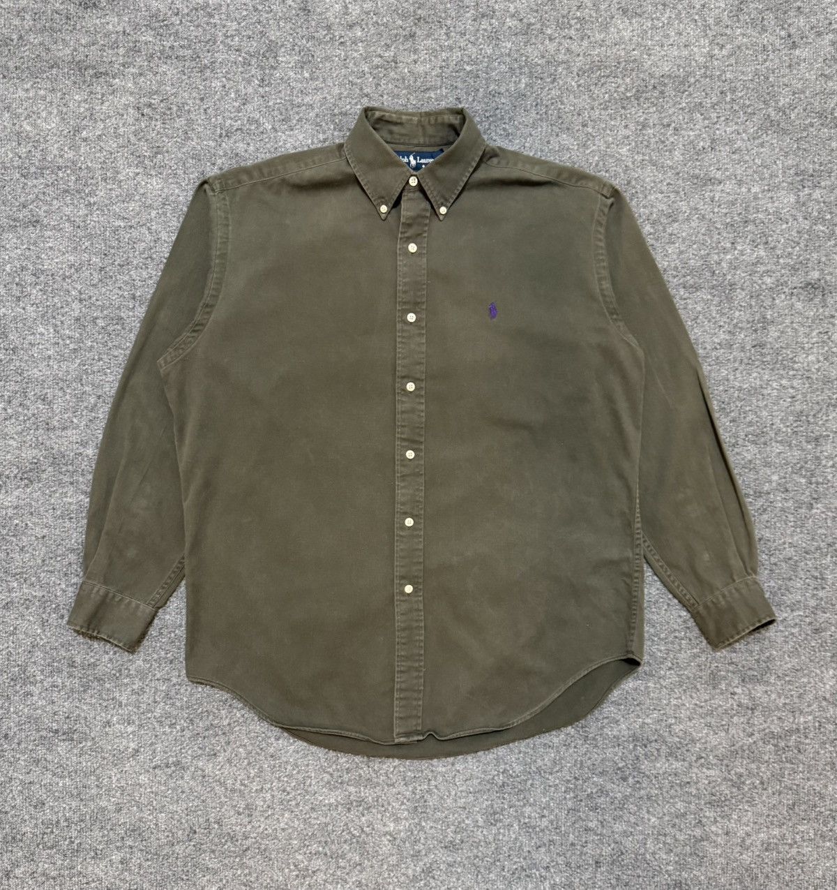 Ralph Lauren Vintage Ralph Lauren Blaire Olive Button Down Shirt Size US M / EU 48-50 / 2 - 1 Thumbnail