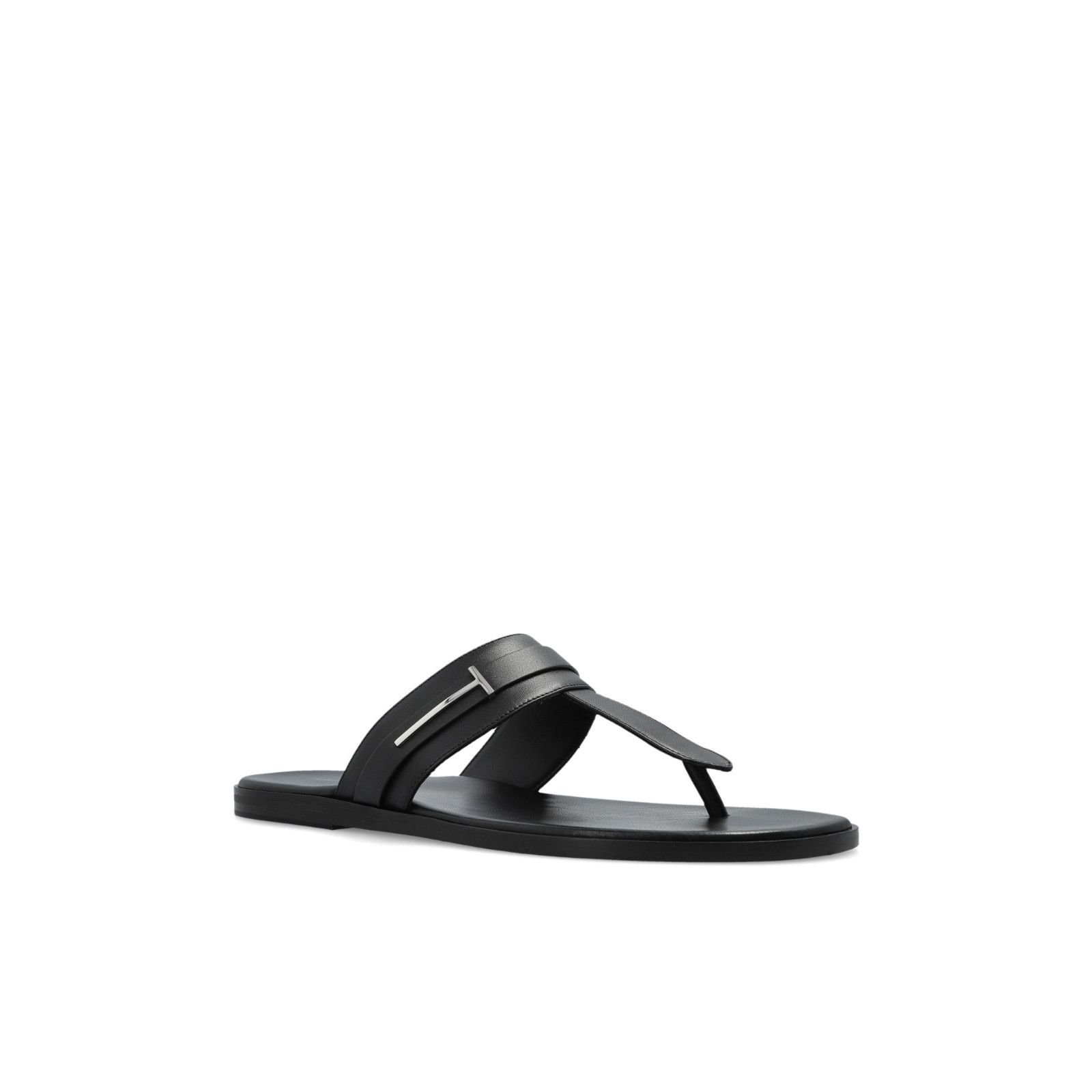 Tom Ford TOM FORD Black Leather Slides New & Authentic (Men's size:8; Size US 8 / EU 41 - 2 Thumbnail