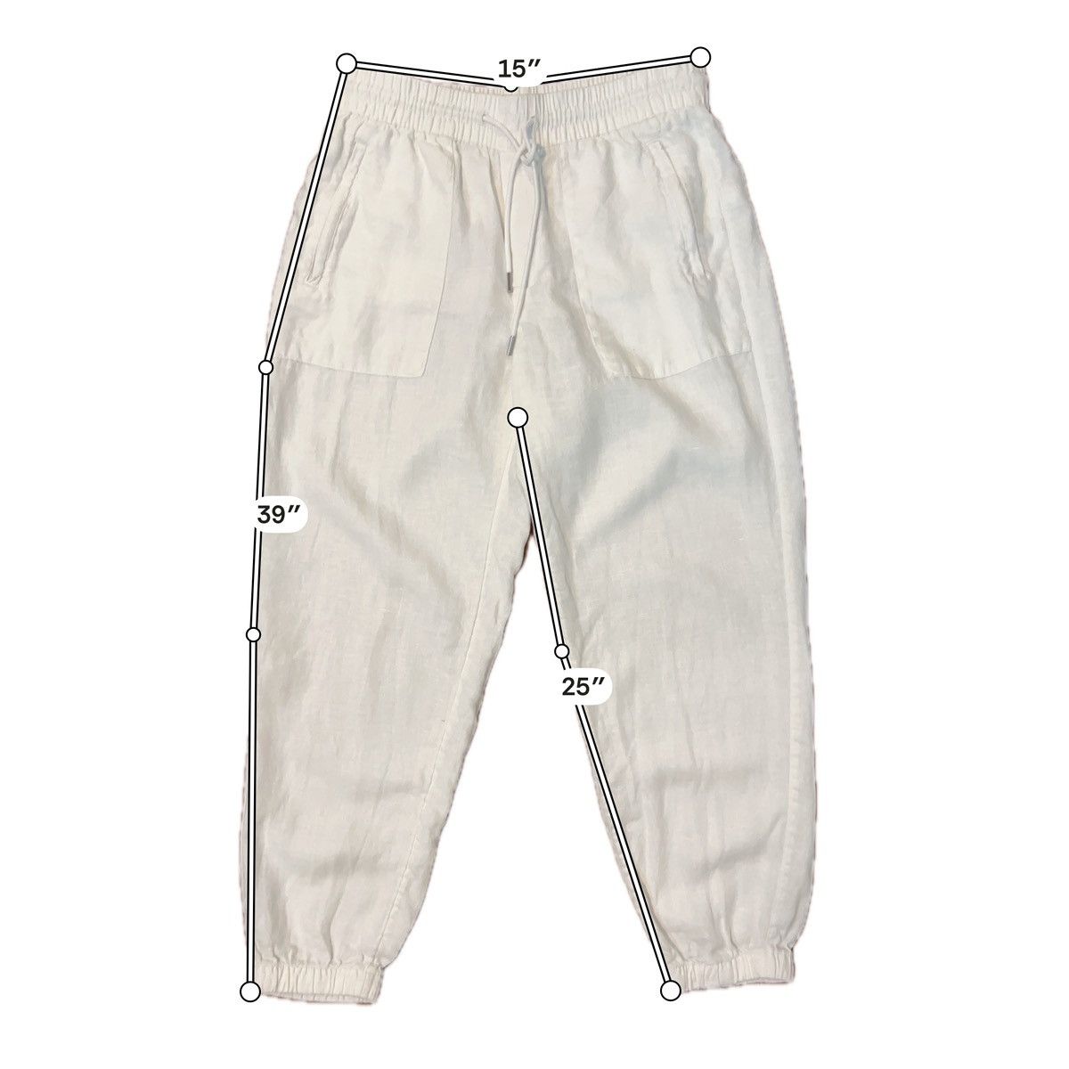 Athleta Athleta Retreat Linen Jogger Pants White Lily Size 6 Size 28" / US 6 / IT 42 - 3 Thumbnail