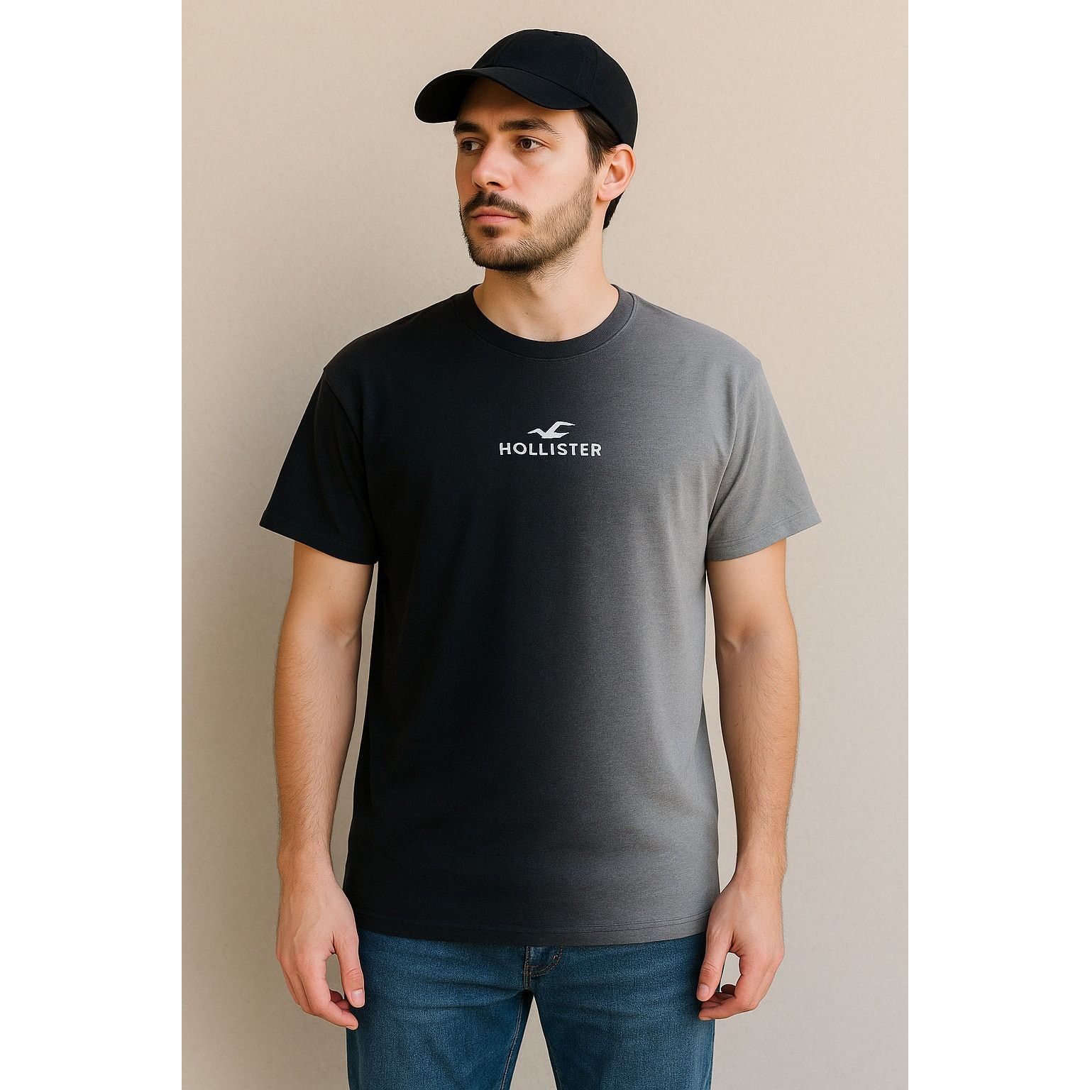 Hollister Hollister Gray Black Ombre Logo Graphic Tee XXL Size US XXL / EU 58 / 5 - 1 Thumbnail