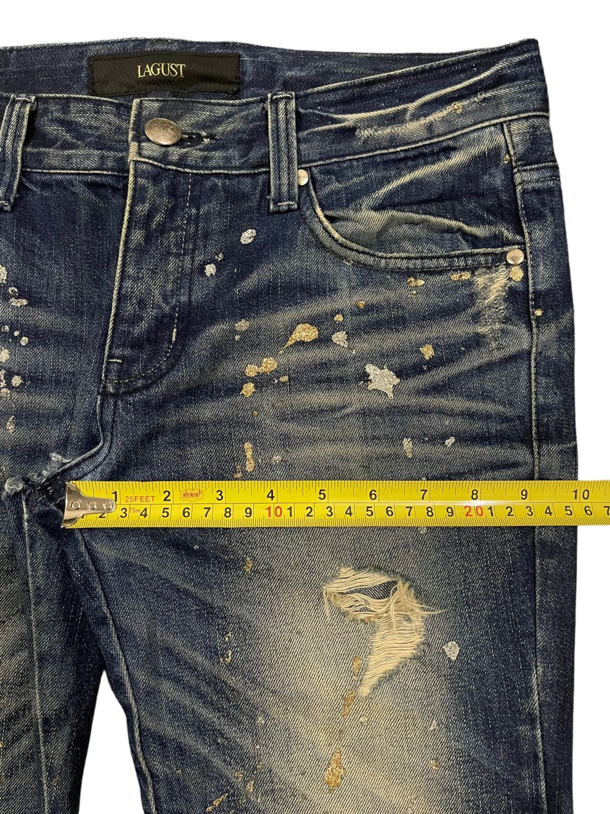 If Six Was Nine Vintage Japanese Brand Distressed Splash Flare Jeans Size US 33 - 15 Thumbnail