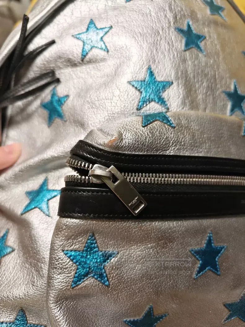 Saint Laurent Paris Saint Laurent Paris Blue Star Leather Backpack Size ONE SIZE - 6 Thumbnail