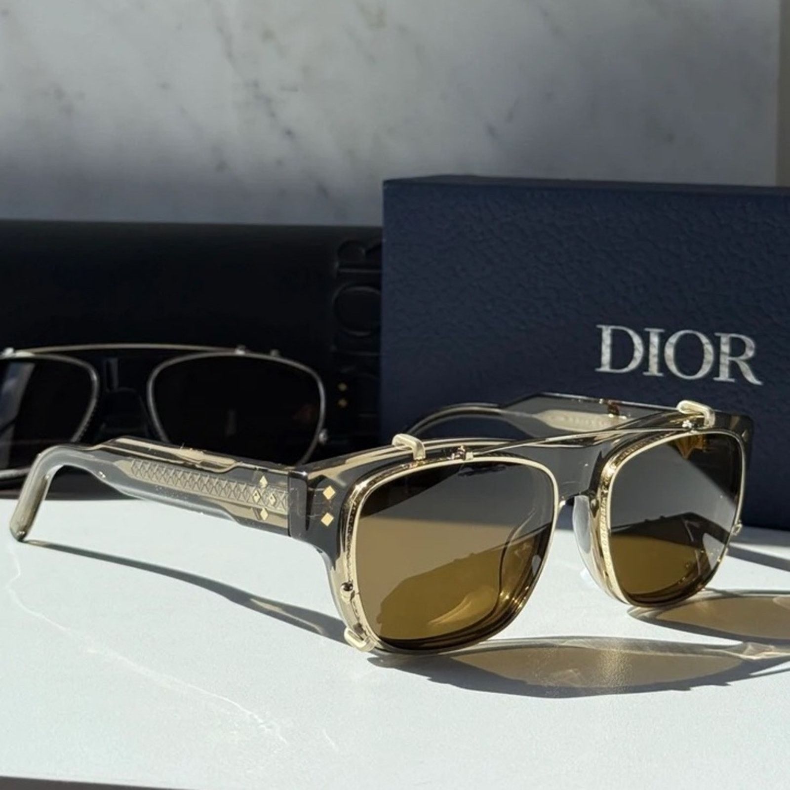 Dior New! Dior CD DIAMONDO S10I 64BB Crystal Brown Clip On Men Size ONE SIZE - 7 Thumbnail