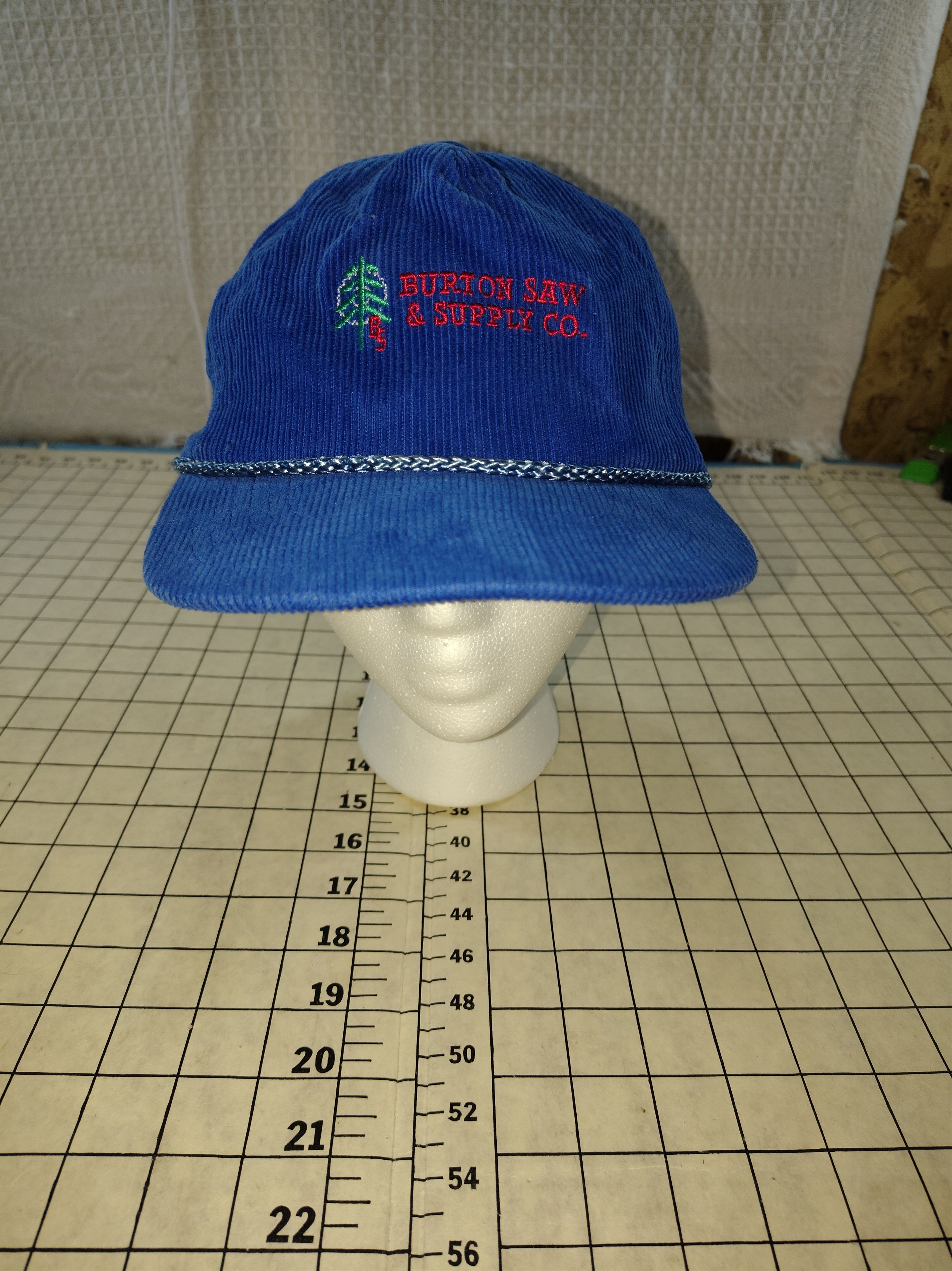 Otto Men's Blue 70's Vintage Burton Saw & Supply Co.Corduroy Hat Size ONE SIZE - 2 Thumbnail