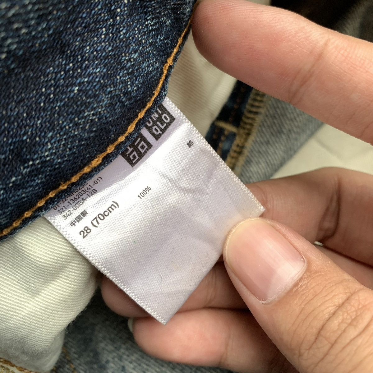 Vintage Rare Japanese Brand Uniqlo Selvedge MudWash Distressed Jeans Size US 30 / EU 46 - 9 Thumbnail
