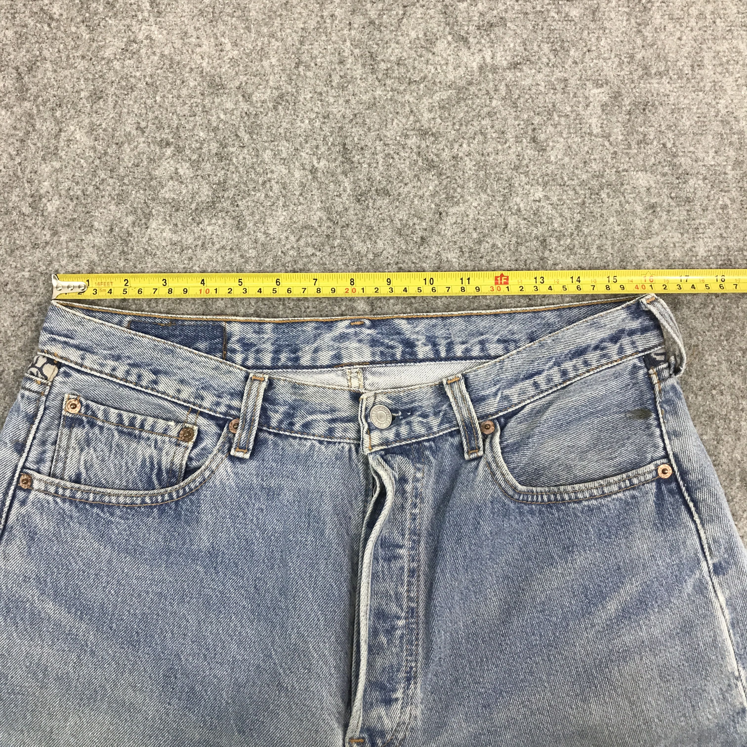 Levi's Vintage Clothing × Vintage Vtg Levi's 501 distressed patchwork denim jeans pants Size US 32 / EU 48 - 11 Thumbnail
