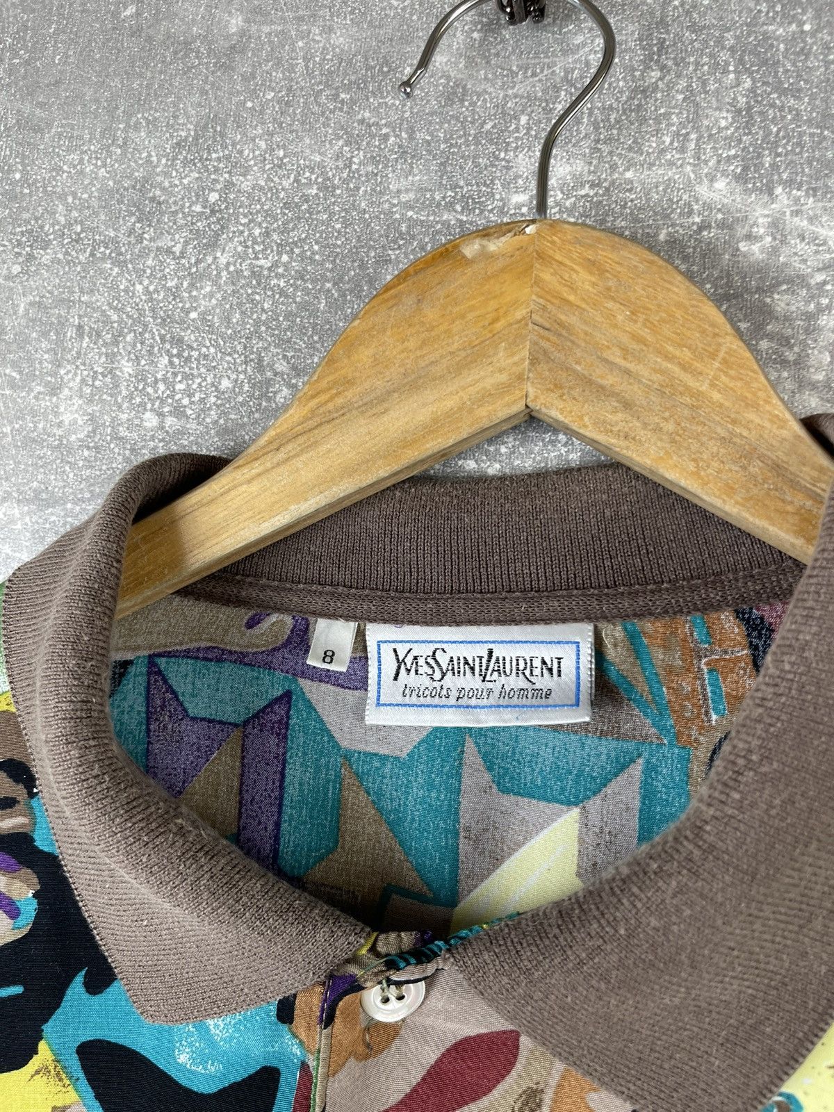 Yves Saint Laurent Vintage Yves Saint Laurent Tricots Abstract Polo Grap Shirt Size US XL / EU 56 / 4 - 9 Thumbnail
