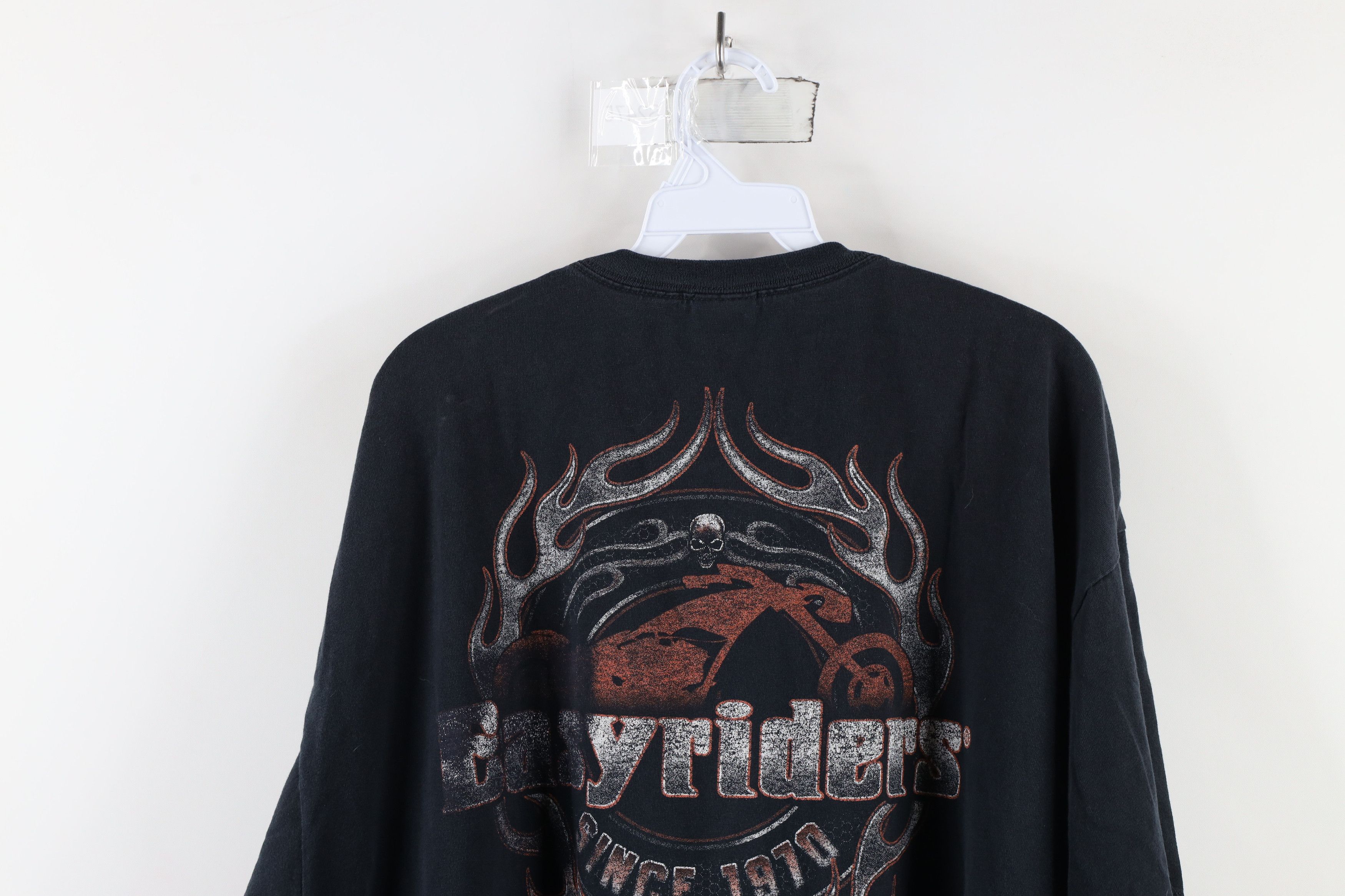 Vintage Vintage 90s Easyriders Motorcycles Fire Flames Skull T-Shirt Size US XXL / EU 58 / 5 - 13 Thumbnail