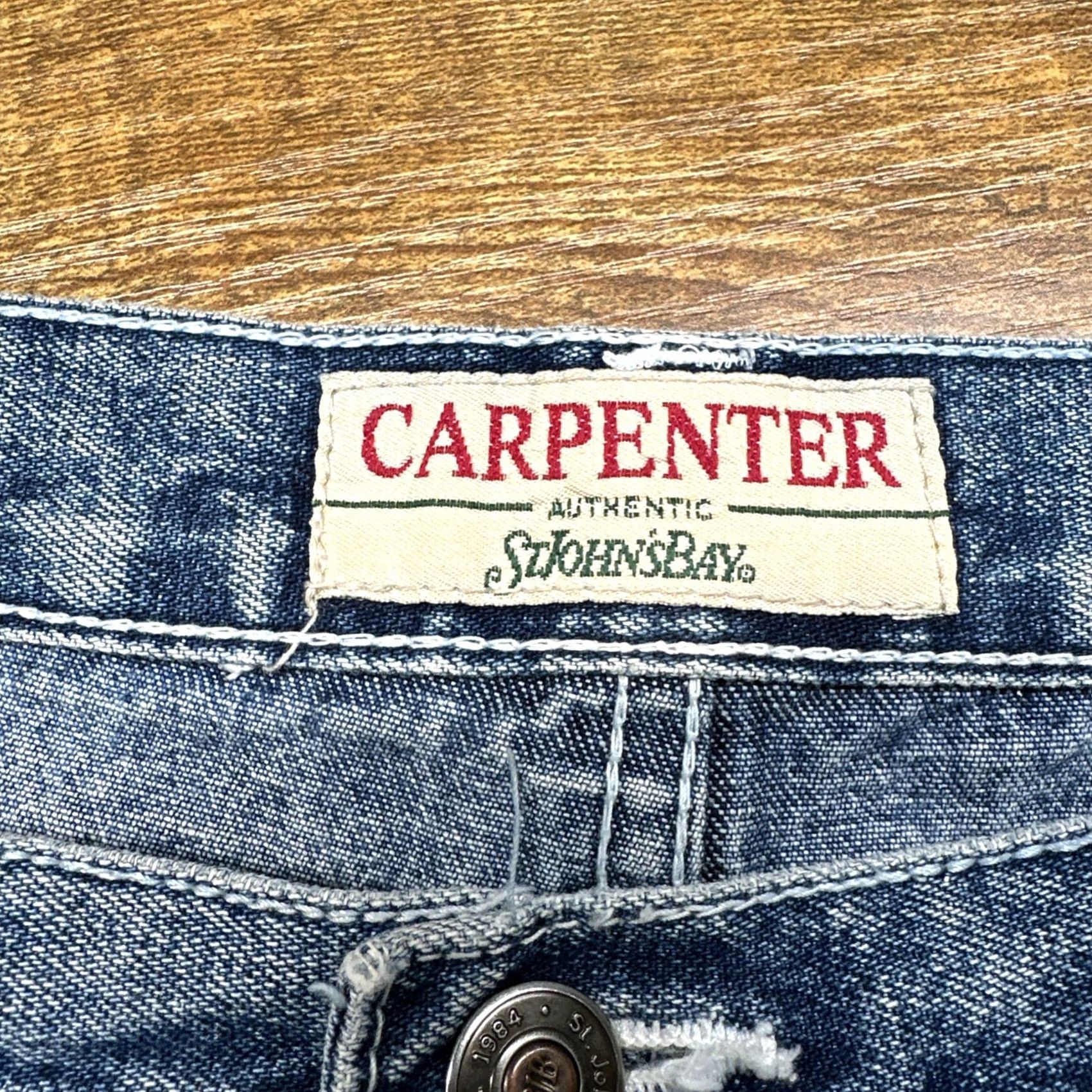 Vintage Vintage St. Johns Bay Carpenter Jeans 34x32 Blue Denim 90s Workwear Mens Jeans Regular Fit Size US 34 / EU 50 - 6 Thumbnail