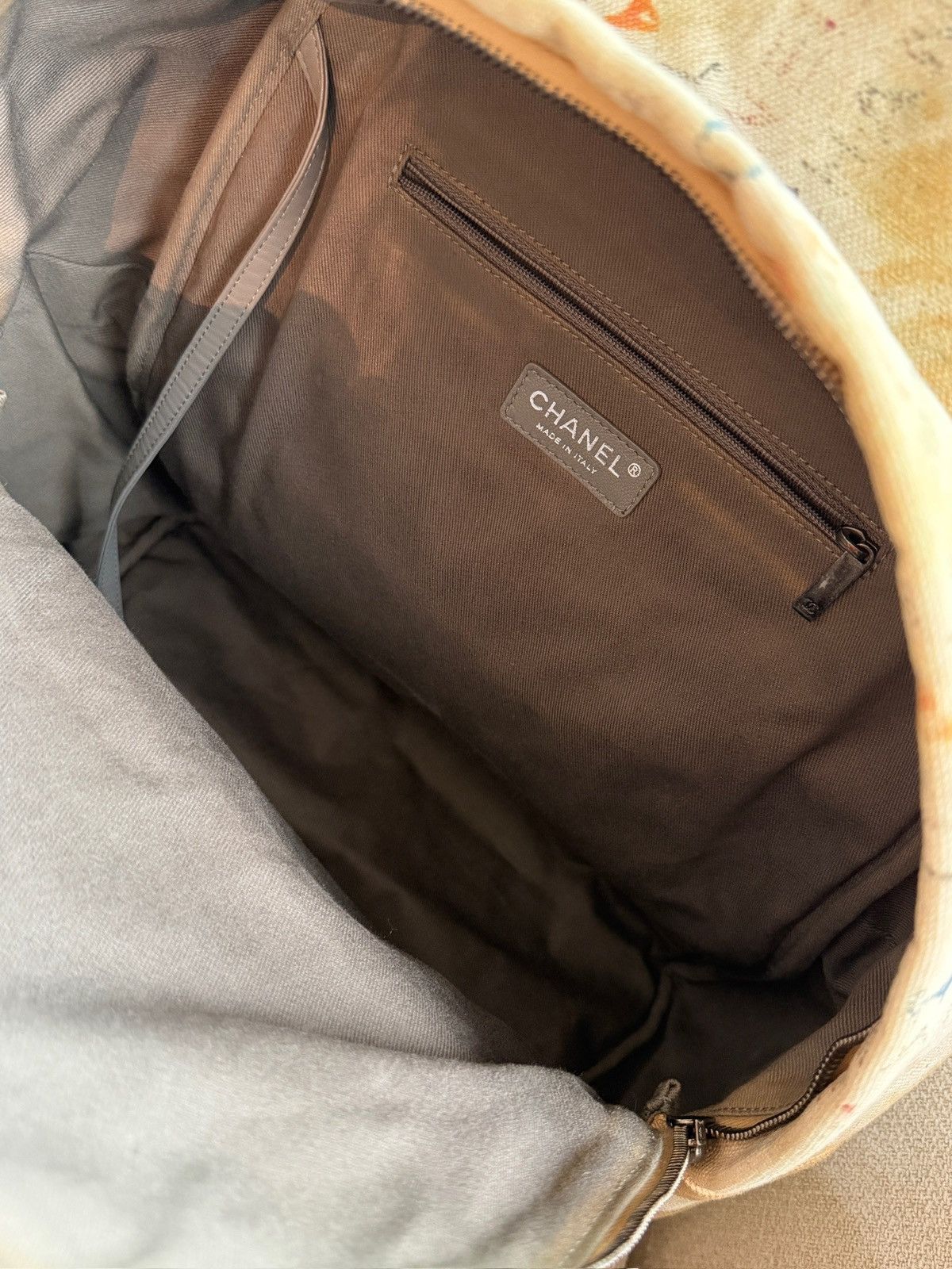 Chanel Chanel 2014 Art School Large Beige Graffiti Backpack Size ONE SIZE - 4 Thumbnail