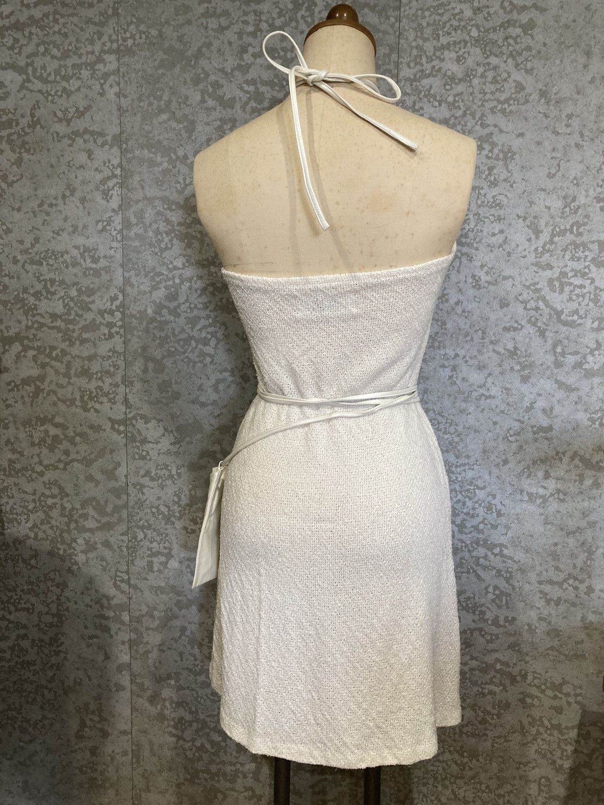 Japanese Brand Runway Knit Halter Dress Leather Pocket Archive Size XS / US 0-2 / IT 36-38 - 8 Thumbnail