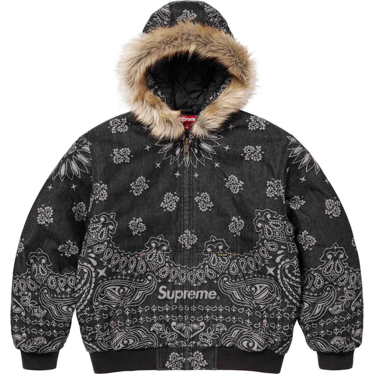 Supreme Supreme FW14 Hooded Firemans Clasp Denim Jacket Coat Rare