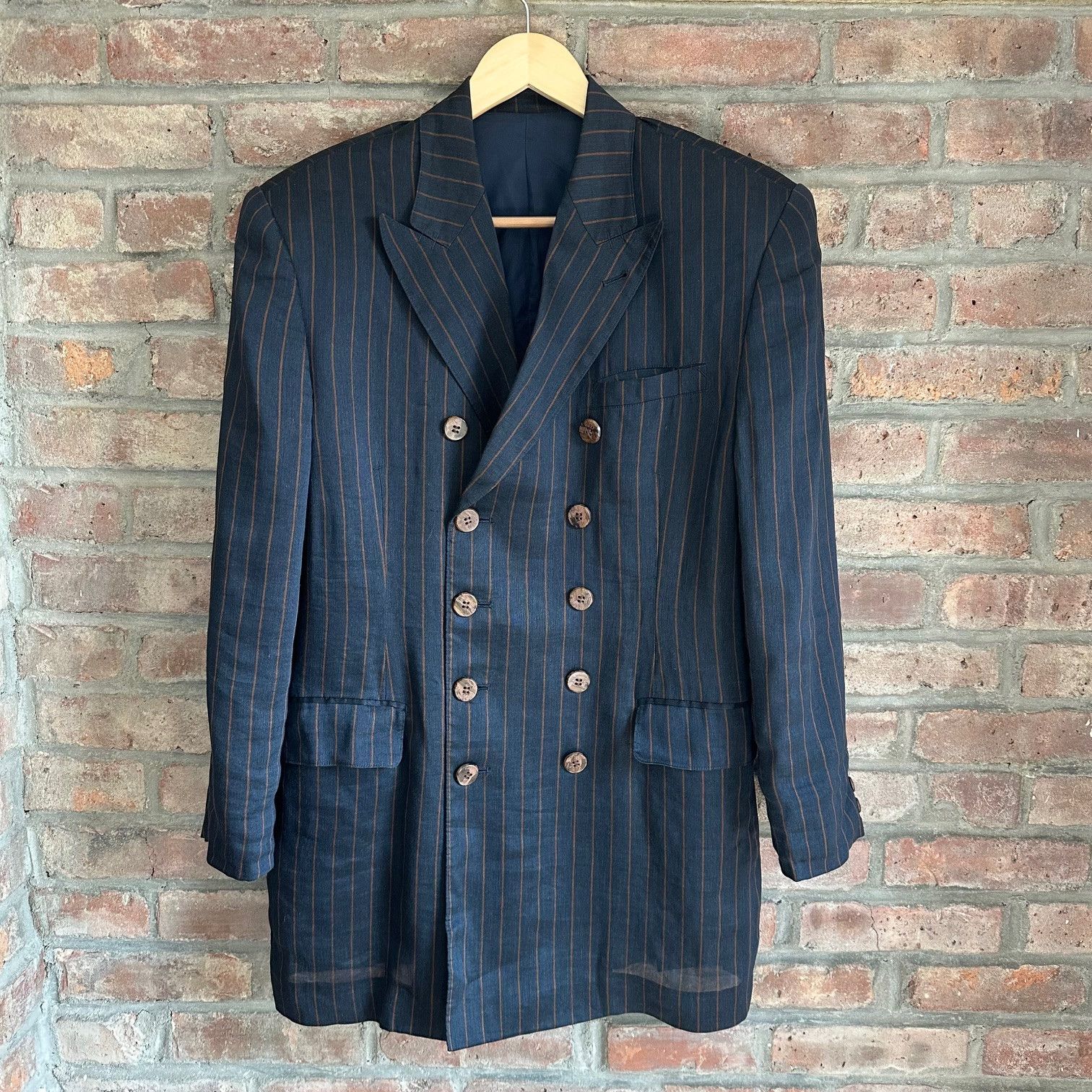 Jean Paul Gaultier Double Breasted Striped Blazer Size US M / EU 48-50 / 2 - 1 Thumbnail