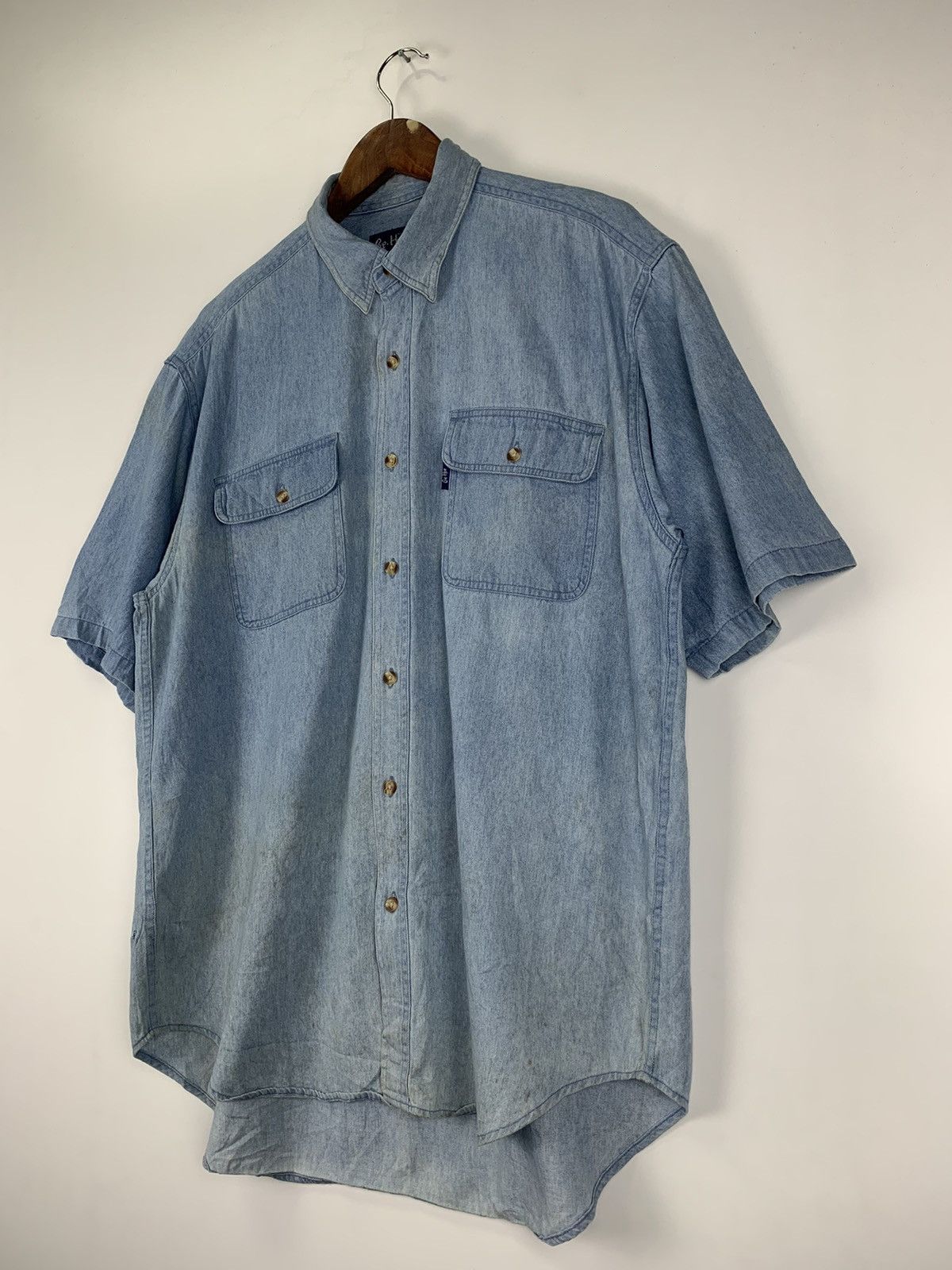 Japanese Brand × Vintage Vintage Be-Hot button denim shirt Size US L / EU 52-54 / 3 - 4 Thumbnail