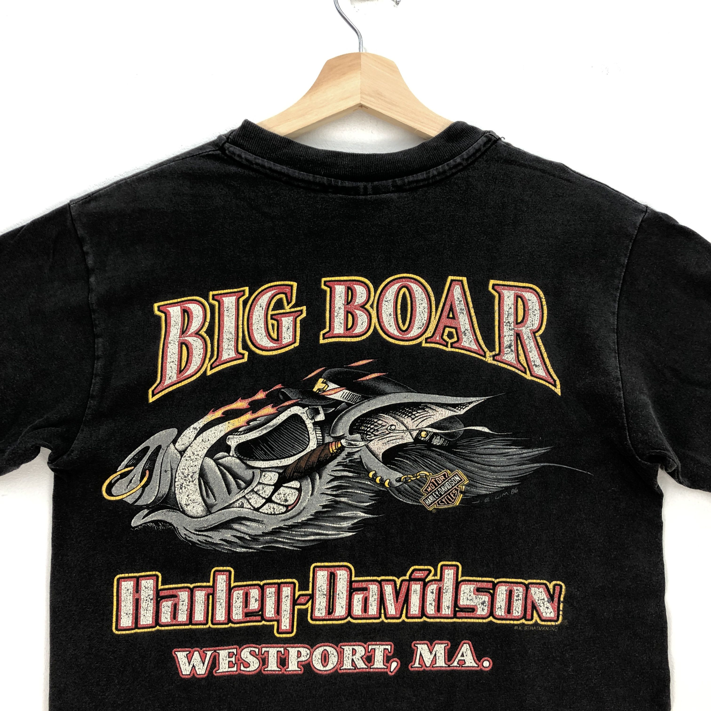 Harley Davidson Vintage Harley Davidson T Shirt Motorcycle Big Boar Tees Size US S / EU 44-46 / 1 - 3 Thumbnail