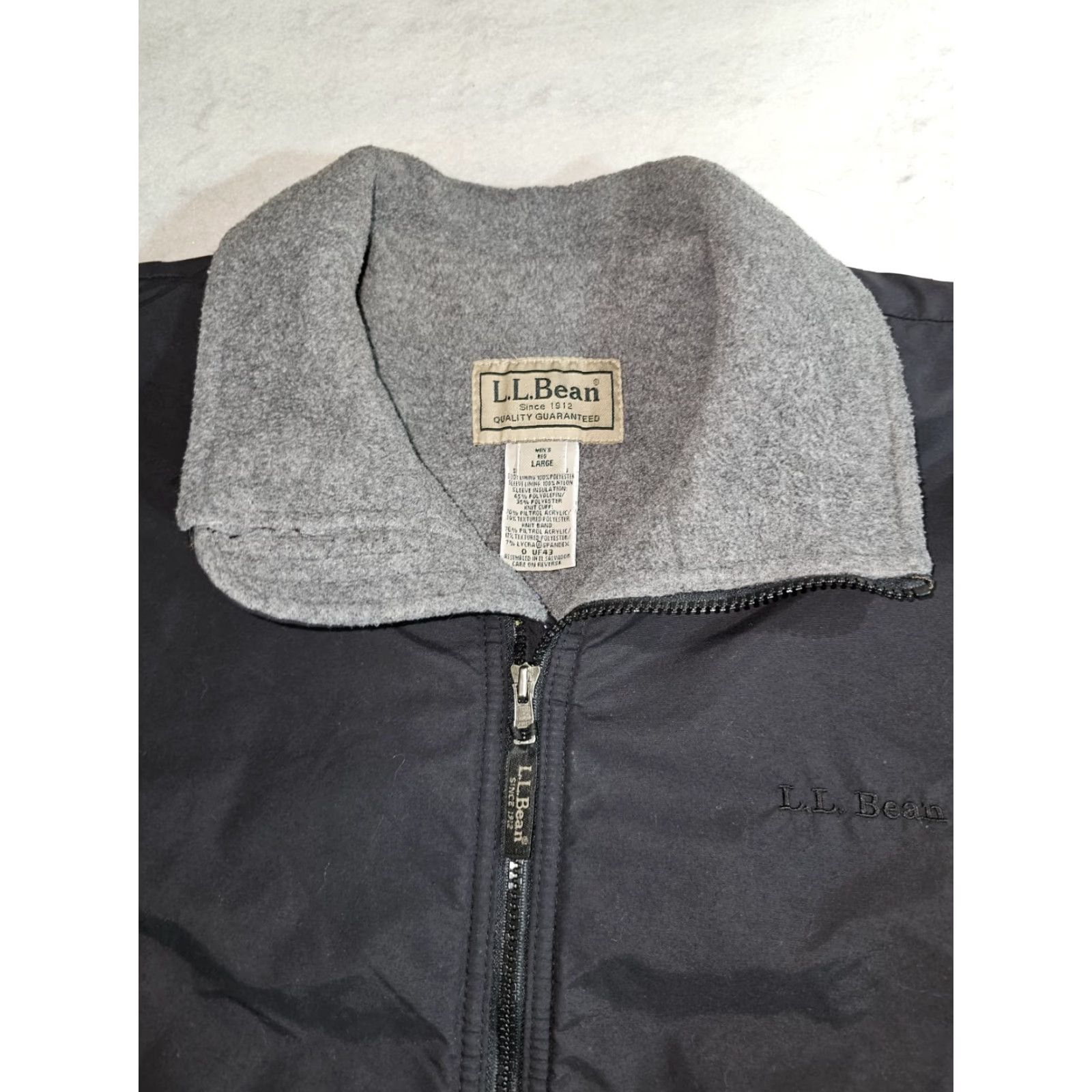 Vintage VINTAGE L.L. Bean Jacket Bomber Style Winter Fleece Lined Men's Large Black Zip Coat/Coat Size US L / EU 52-54 / 3 - 3 Thumbnail