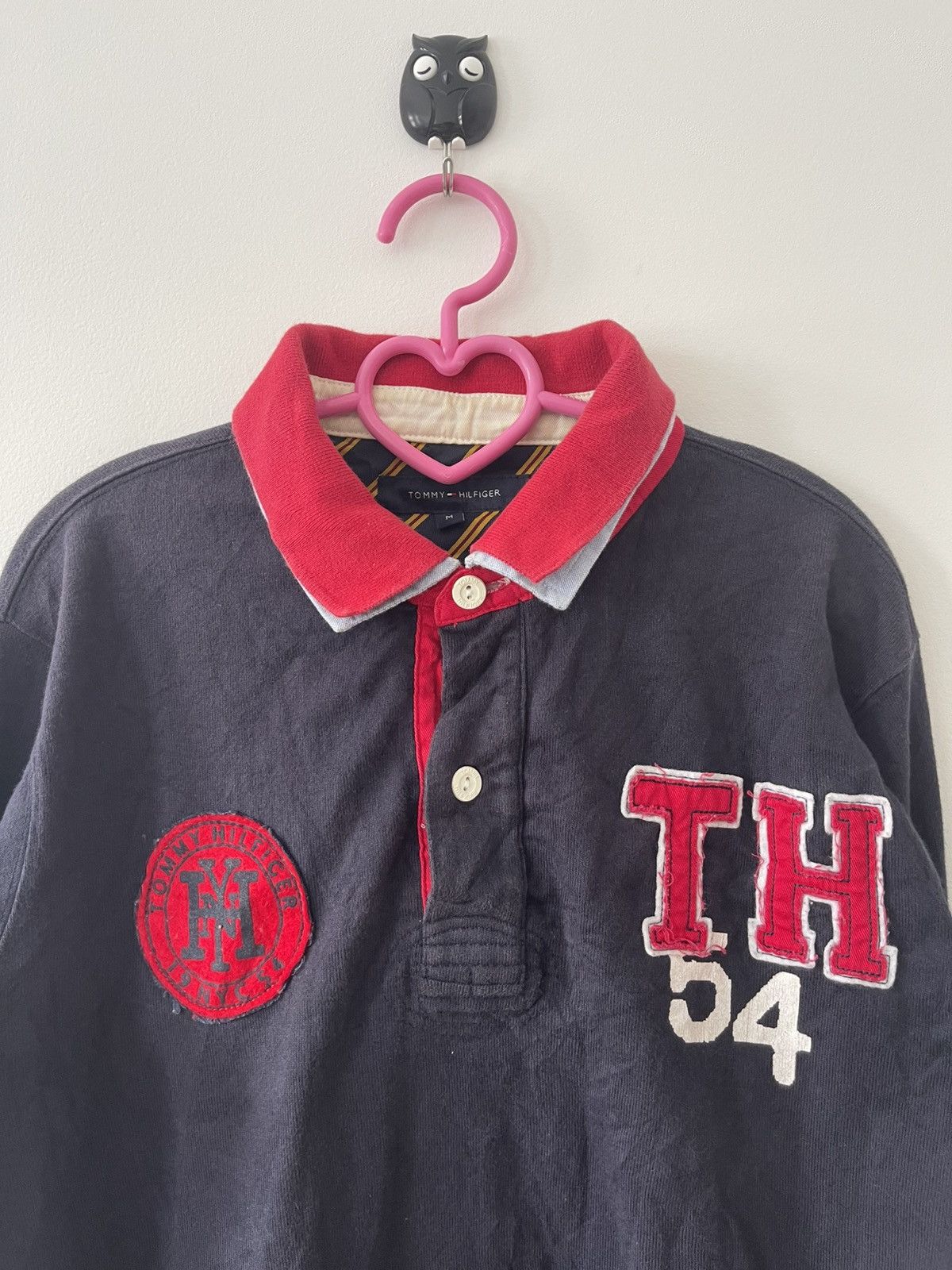 Tommy Hilfiger Rare Vintage TOMMY HILFIGER TH54 Spell Out Double Colar Polo Size US M / EU 48-50 / 2 - 8 Thumbnail