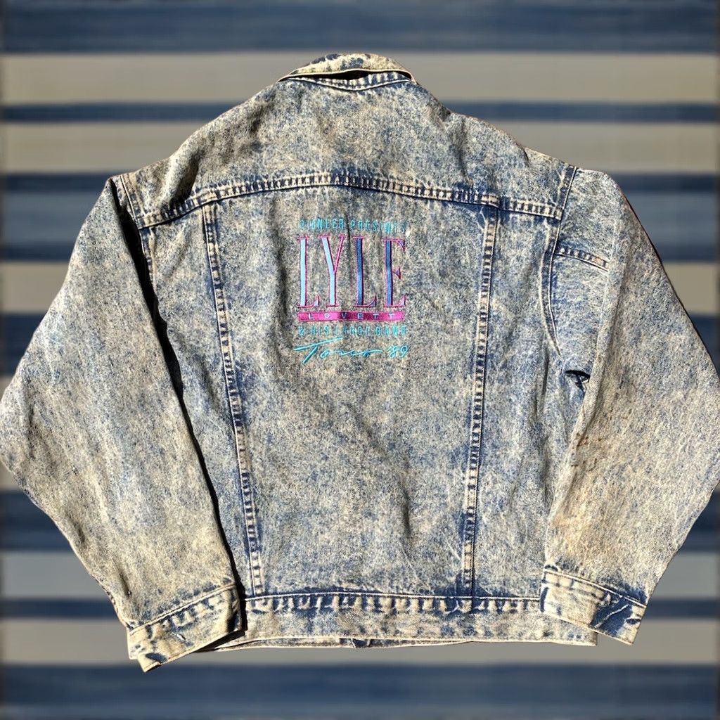 Denime VINTAGE Lyle Lovett Tour 1988 Denim Jacket Large USA Denim Jacket/Coat Size US L / EU 52-54 / 3 - 1 Thumbnail