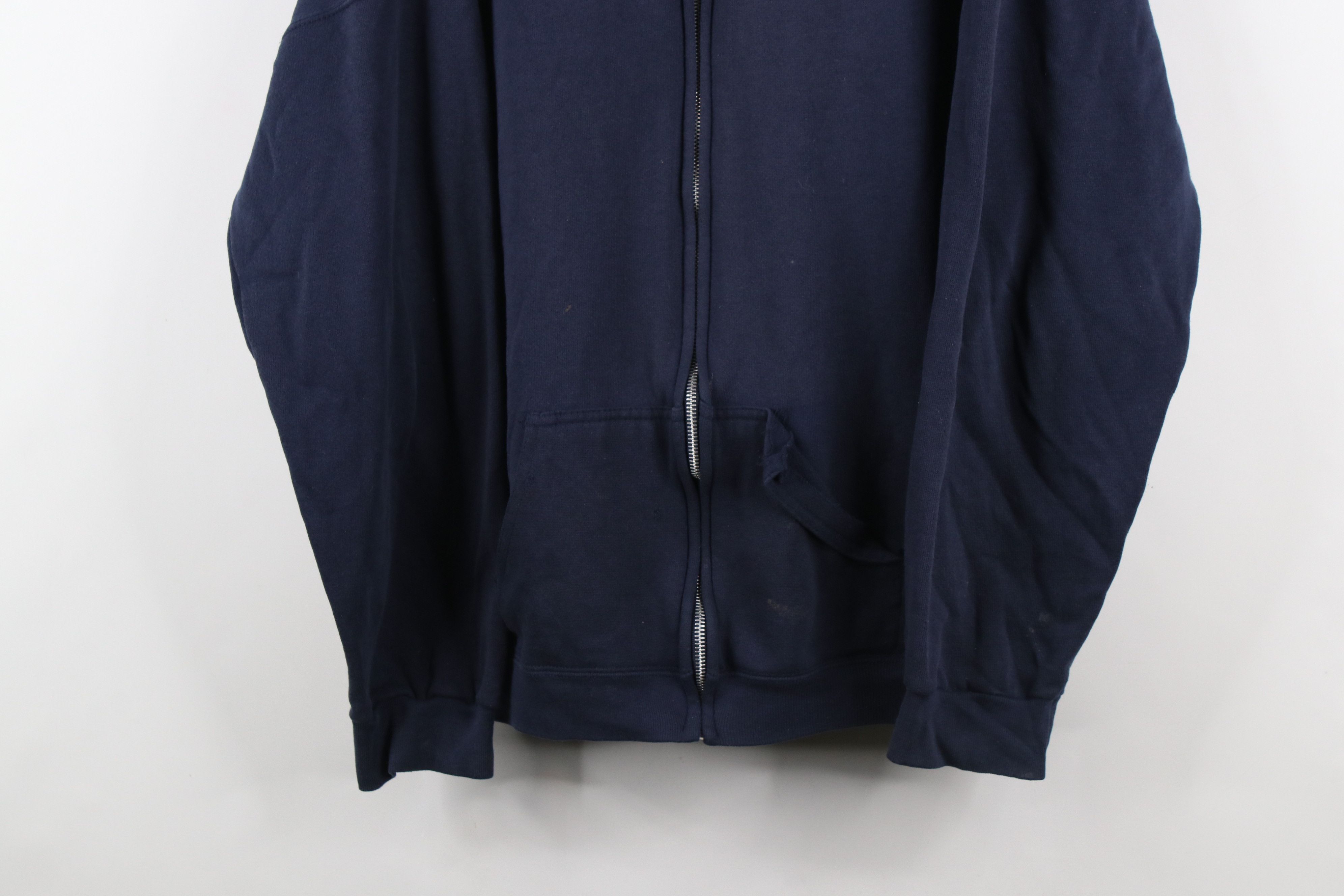 Vintage Vintage 90s Streetwear Blank Full Zip Hoodie Sweatshirt USA Size US XXL / EU 58 / 5 - 3 Thumbnail