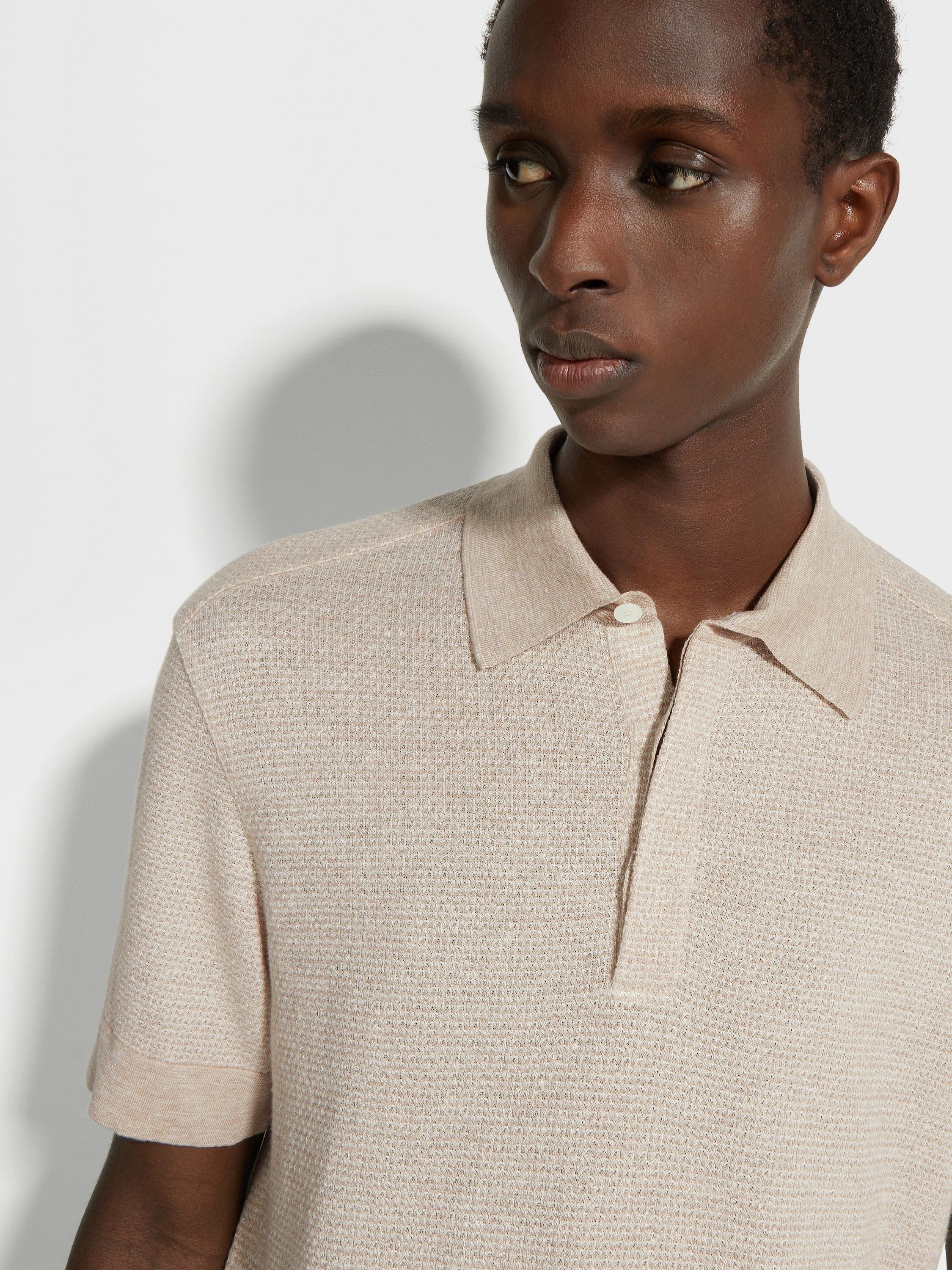 Ermenegildo Zegna o1s1rm0225 RUD372A7 Polo Shirt in Beige Size US M / EU 48-50 / 2 - 2 Thumbnail