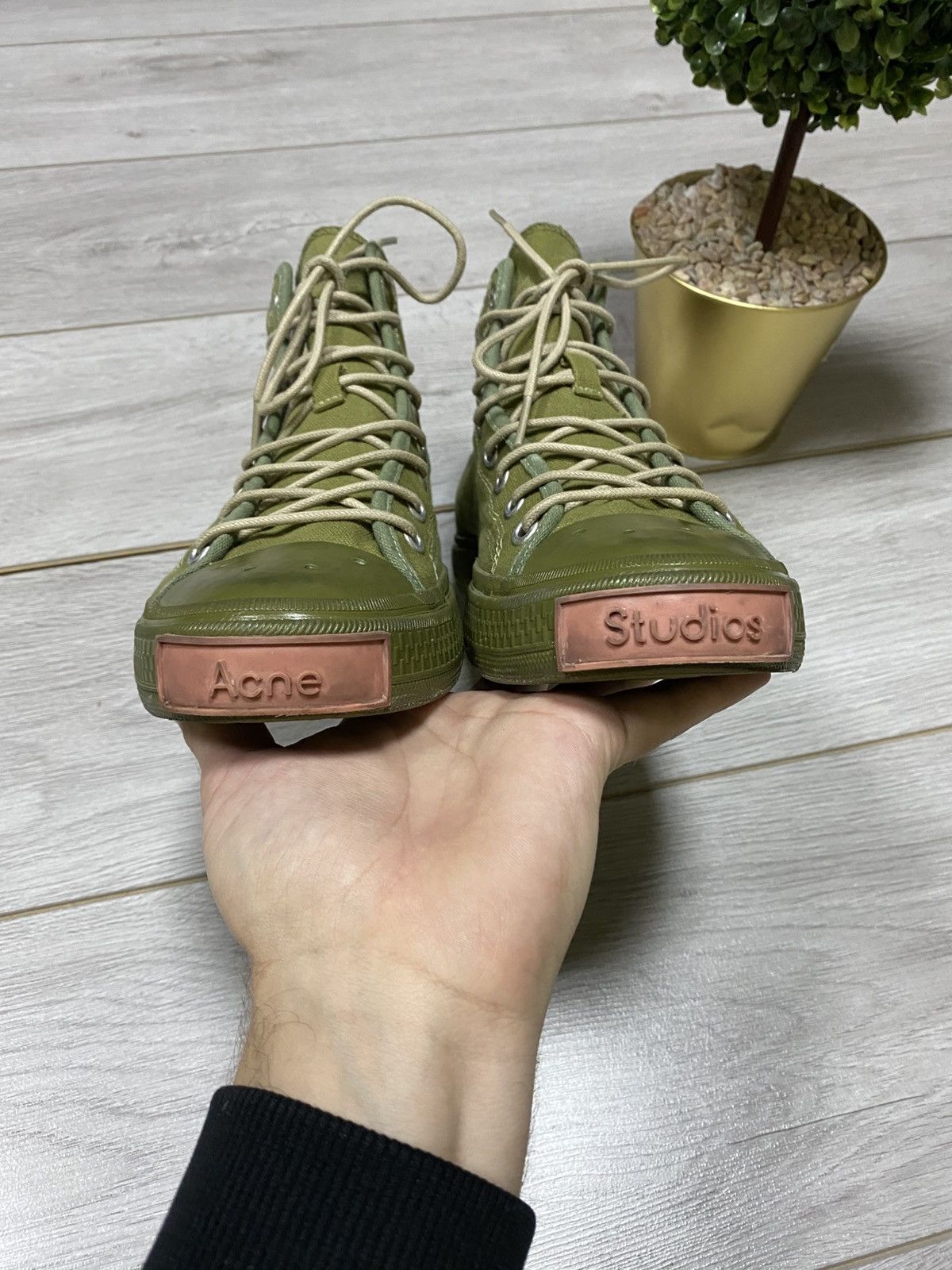Acne Studios Acne Studios logos high sneakers shoes converse style Size US 10 / EU 43 - 2 Thumbnail