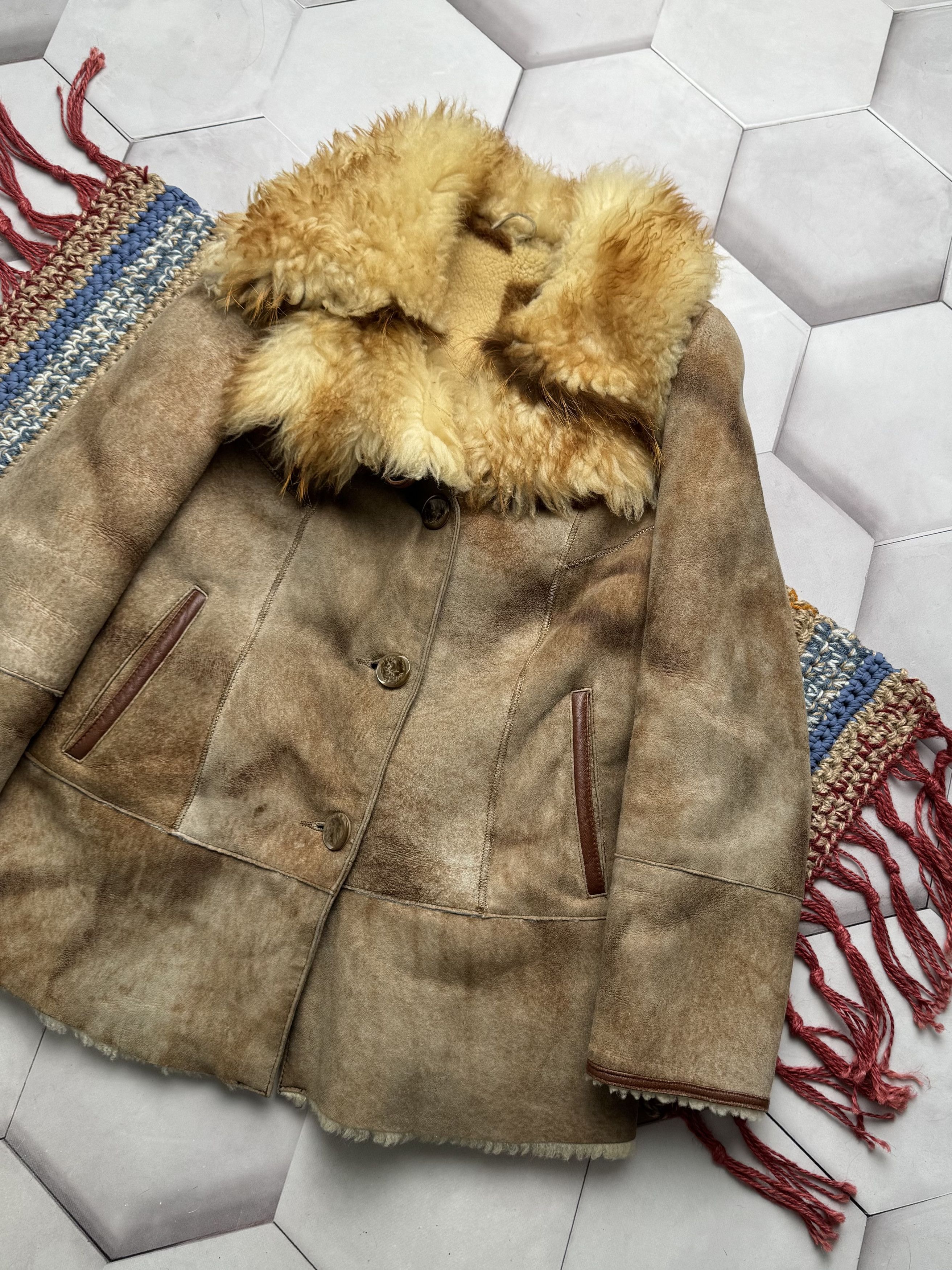 Japanese Brand Vintage Real Sheepskin Coat (E4) Size S / US 4 / IT 40 - 3 Thumbnail