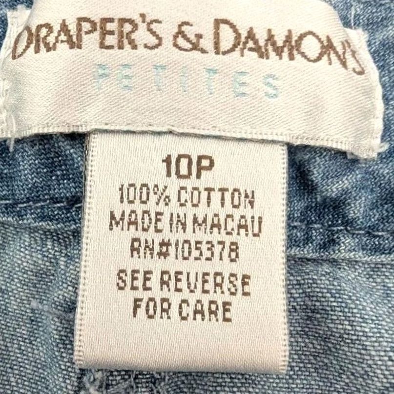 Vintage VINTAGE Draper's & Damon's Jeans Cropped 5-Pocket Denim High Rise 100% Cotton Floral Embroidered Womens Petite 10P Blue Size 32" / US 10 / IT 46 - 7 Thumbnail