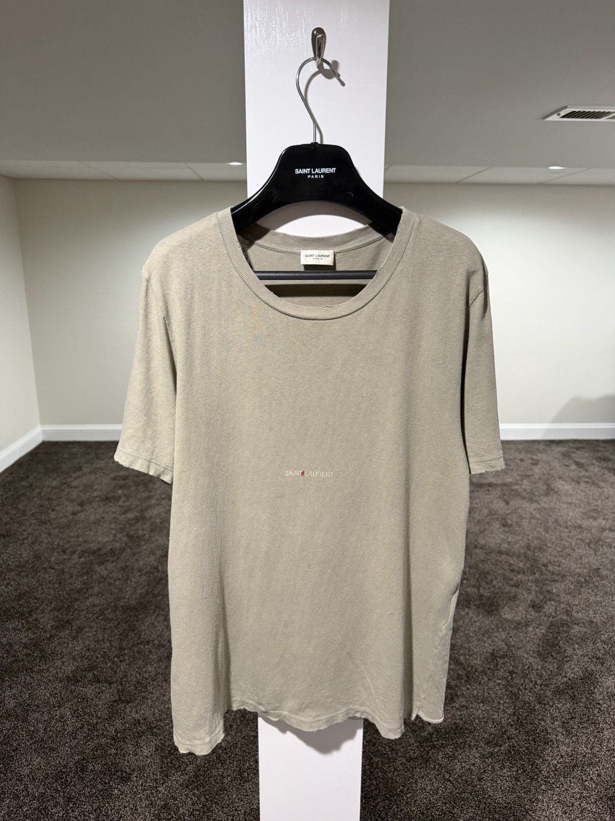 Saint Laurent Paris Saint Laurent Paris Rive Gauche Box Logo 2018 Grey T-Shirt Size US XS / EU 42 / 0 - 1 Thumbnail
