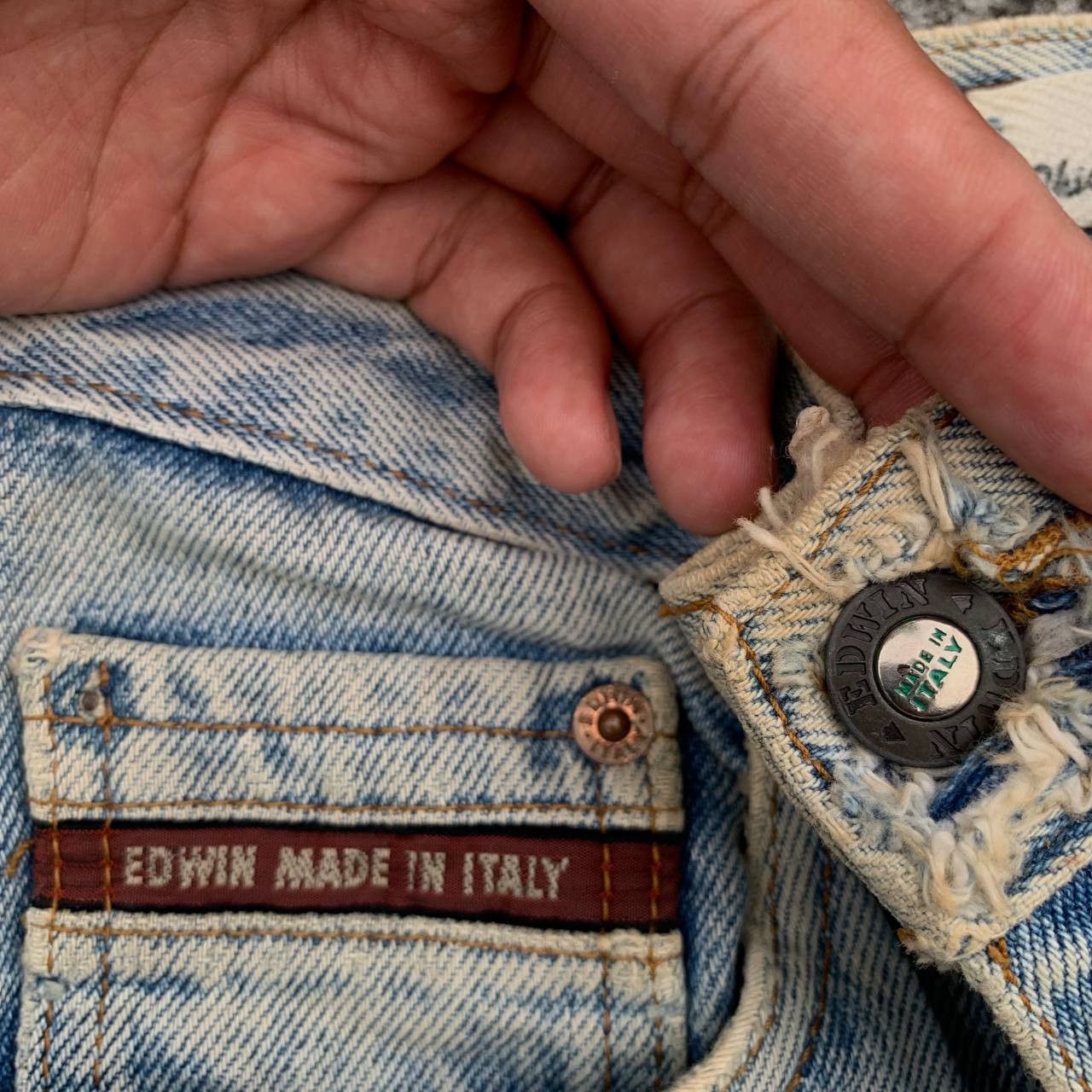 Edwin Vintage Edwin Italy Ripped Jeans Light Wash Denim Size US 27 - 9 Thumbnail