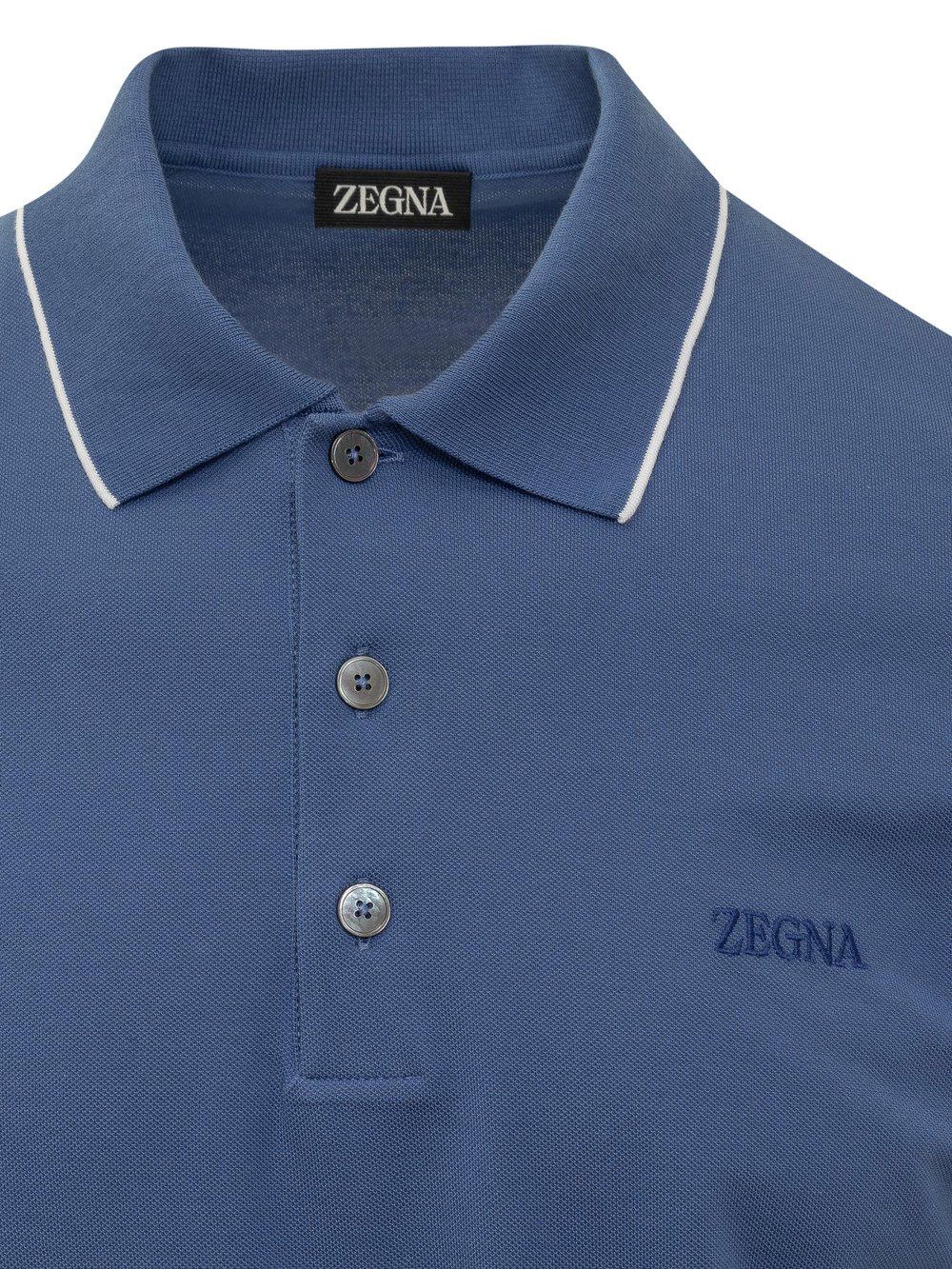 Ermenegildo Zegna o1s1rm0425 RUX358A7 Polo Shirt in Navy Blue Size US L / EU 52-54 / 3 - 3 Thumbnail