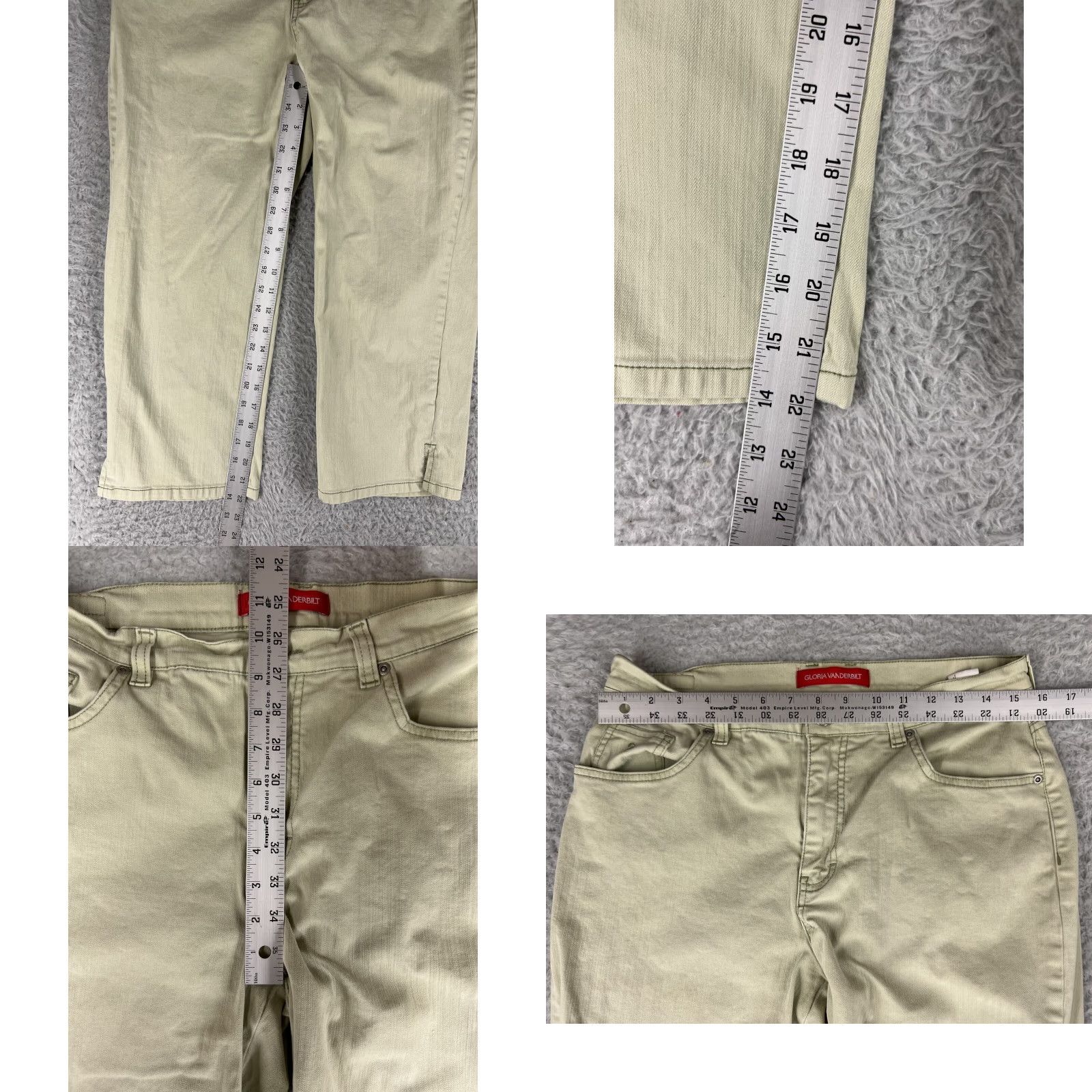 Gloria Vanderbilt Gloria Vanderbilt Capri Pants Women 10 Green Twill Stretch Cotton Blend Regular Rise 22 Inseam 7 In Belt Loops 5-Pocket Denim Jeans Womens Size 32" / US 10 / IT 46 - 8 Thumbnail
