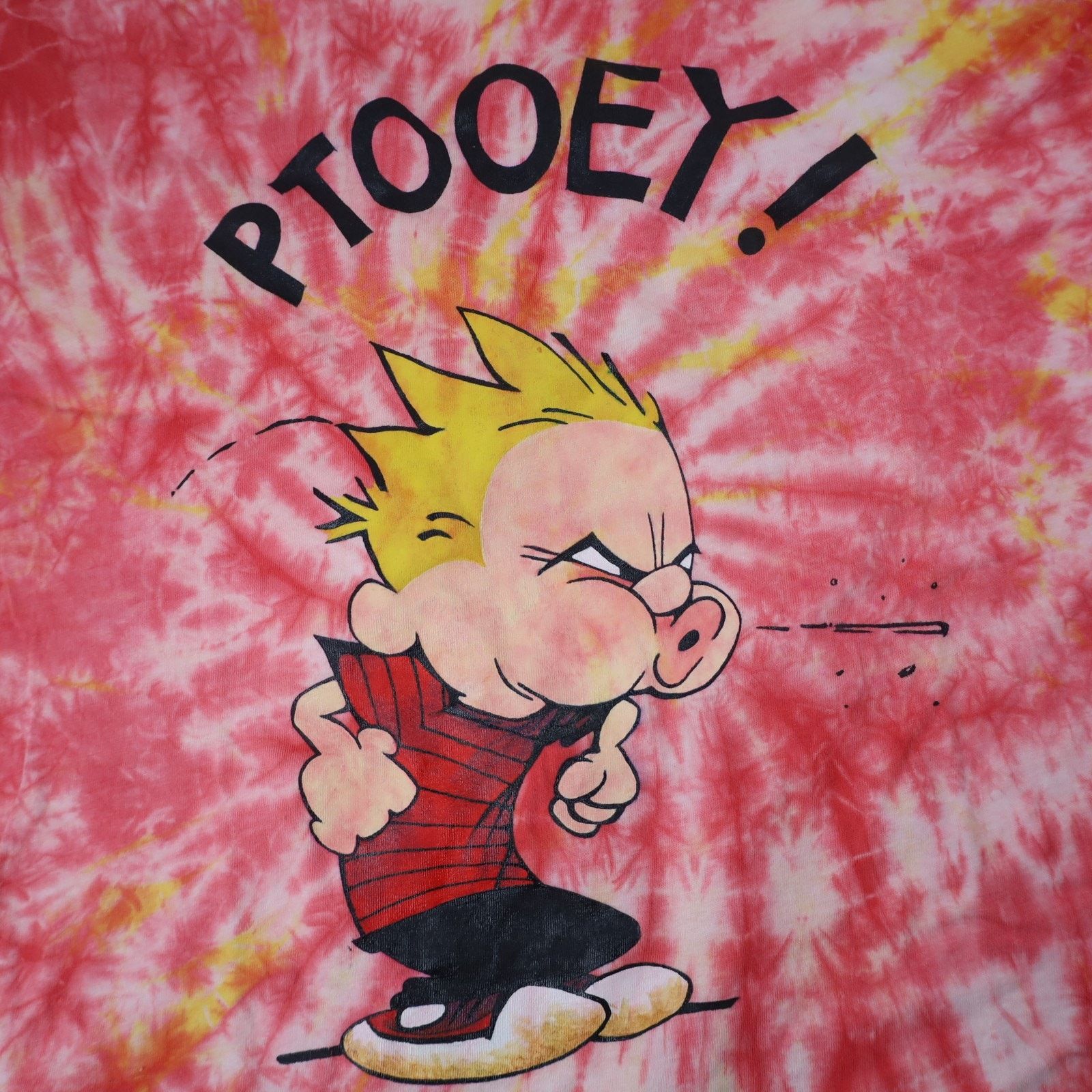Vintage Vintage Calvin and Hobbes Graphic Tie Dyed Graphic T Shirt Size US XL / EU 56 / 4 - 4 Thumbnail