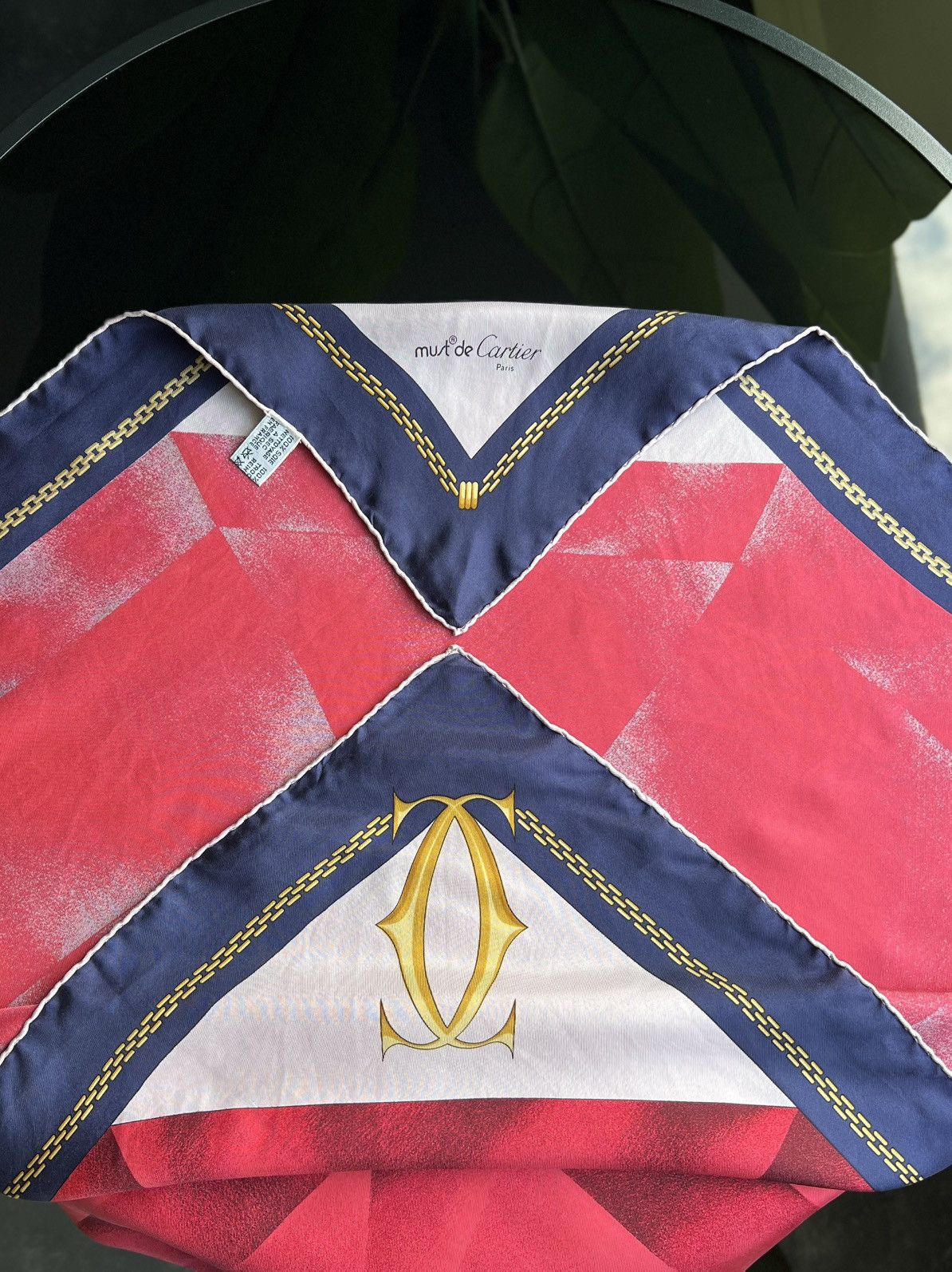 Cartier Cartier Red Silk Scarf 82x85cm Must de Cartier Vintage Size ONE SIZE - 9 Thumbnail
