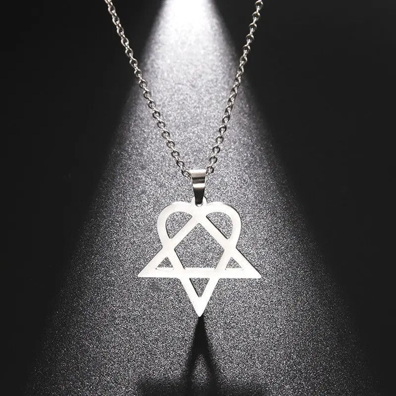 Band Tees Heartagram Necklace Chain NEW skate goth Size ONE SIZE - 1 Thumbnail